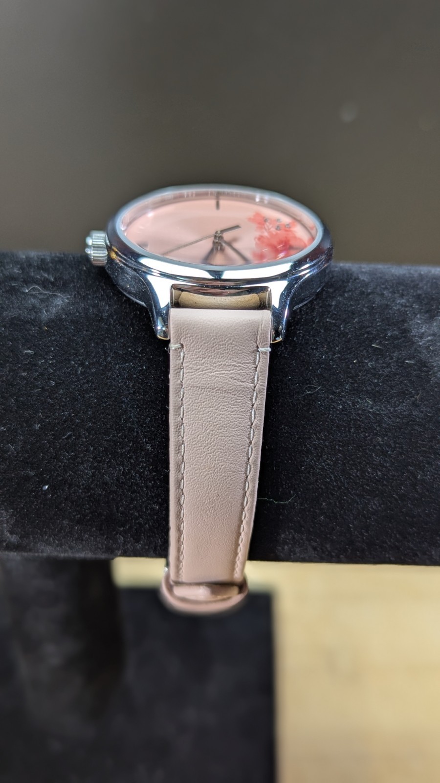 Timex Peyton Crystal Bloom Watch TW2R66600 – Pink Floral Dial – Blush Leather