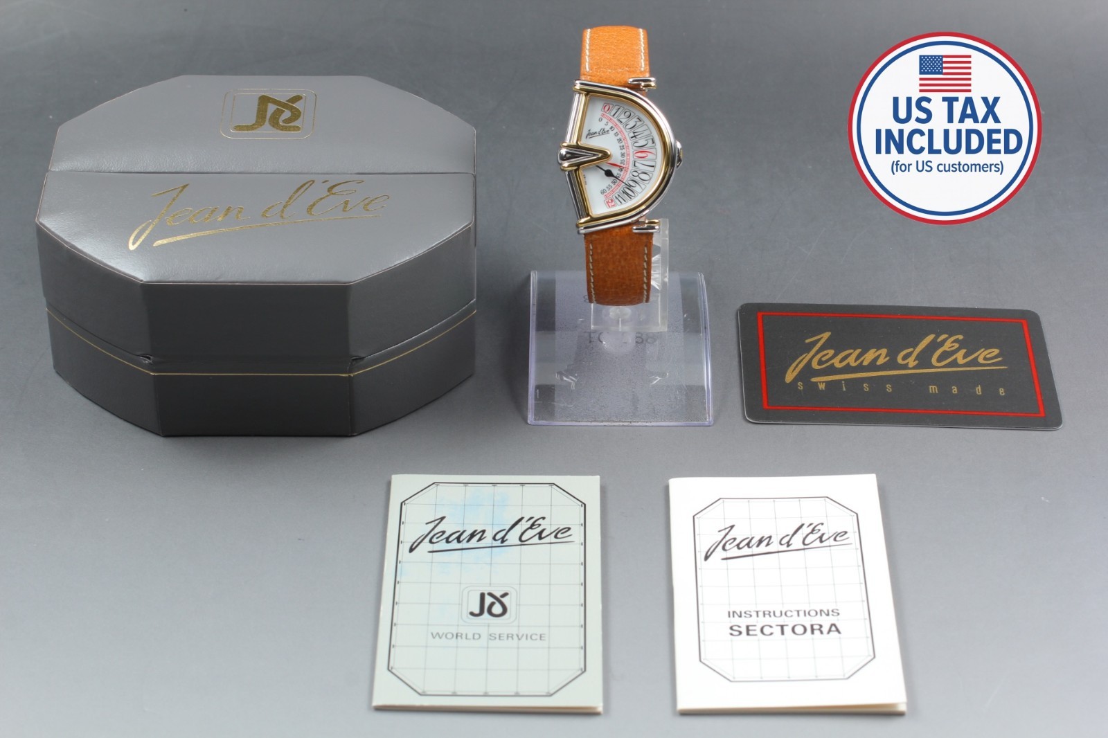 【Mint Full Set] Jean D’Eve Large Sectora Jump Hour Retrograde 31mm Quartz Watch