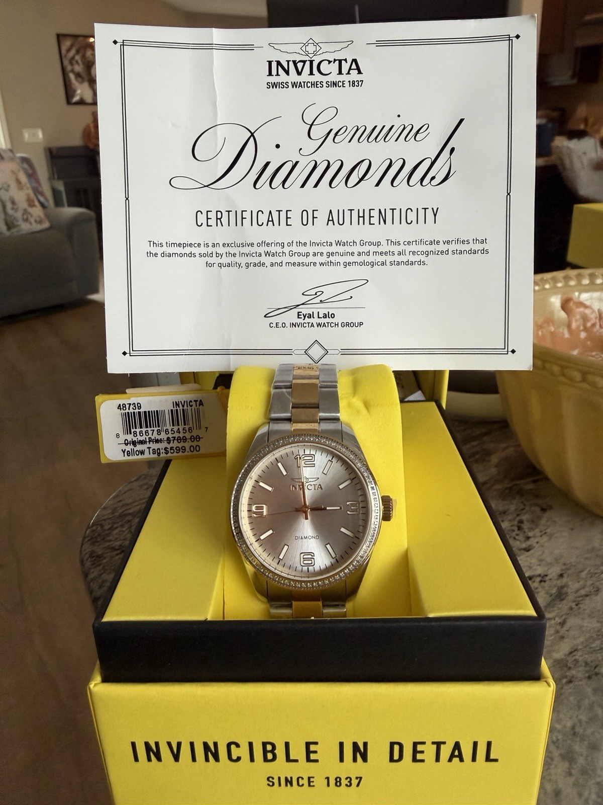 Invicta Elite Diamond 0.28 Carat Diamond Women’s Watch – 36mm, Gold, Steel 48739