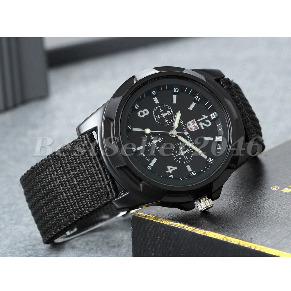 Men’s Military Army Sport Wrist Watch Nylon Canvas Band Sport Quartz Analog Gift