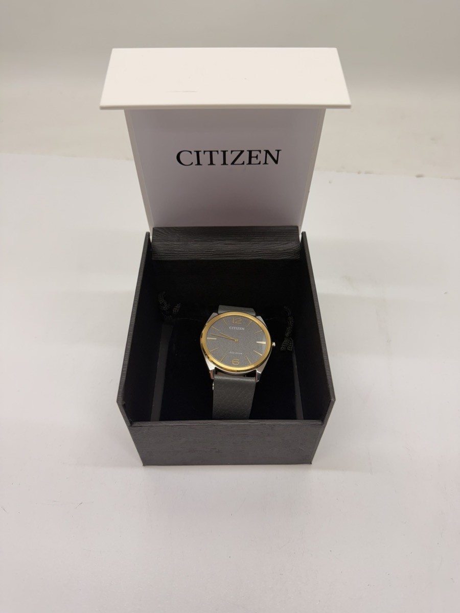 Citizen Men’s Suratto Gray Dial Leather Band Watch – AR3124-07H (AZP030295)