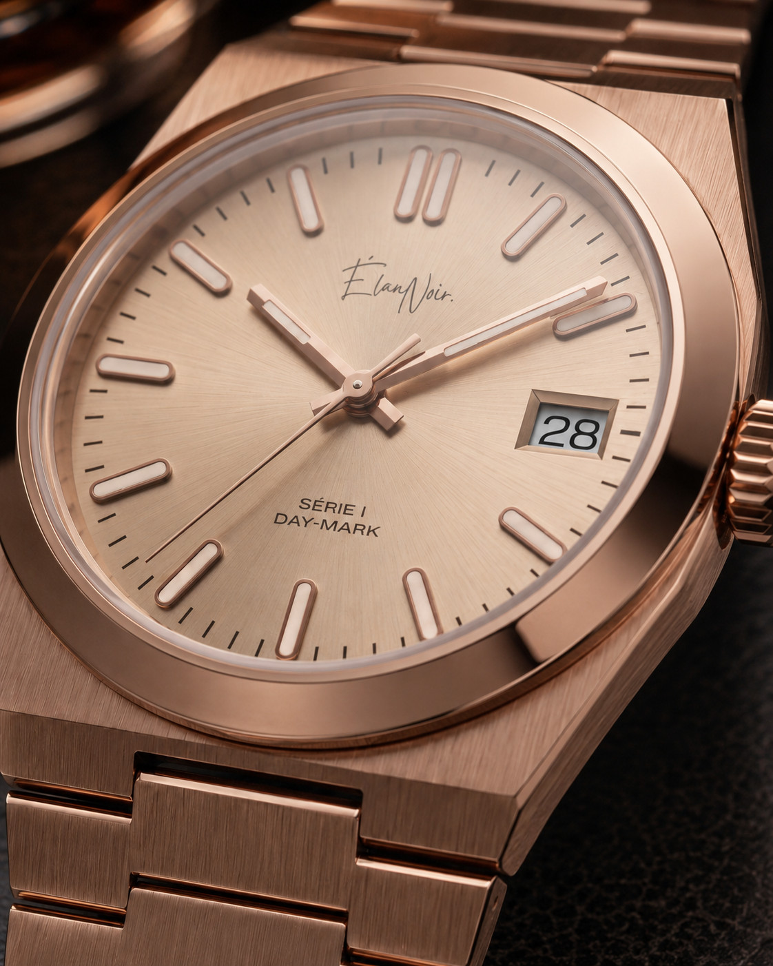 Élan Noir Série I Rose/Champagne 36mm Automatic NH35 SapphireCrystal Steel Watch