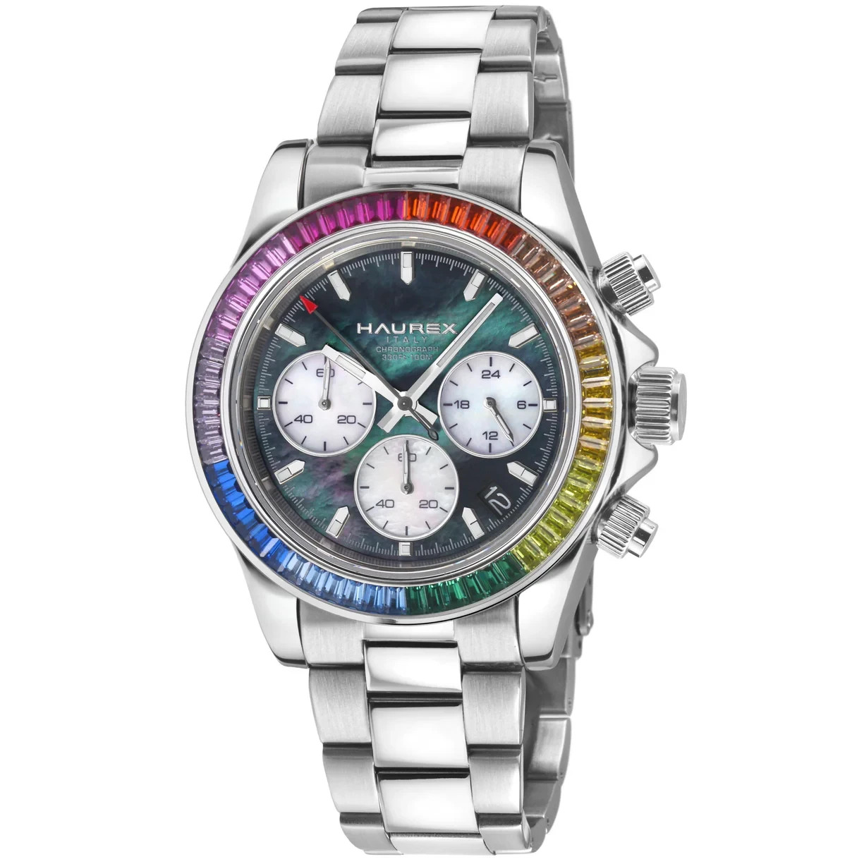 Haurex Italy Men’s 4A515UC MOP Dial Multicolor Bezel Chronograph