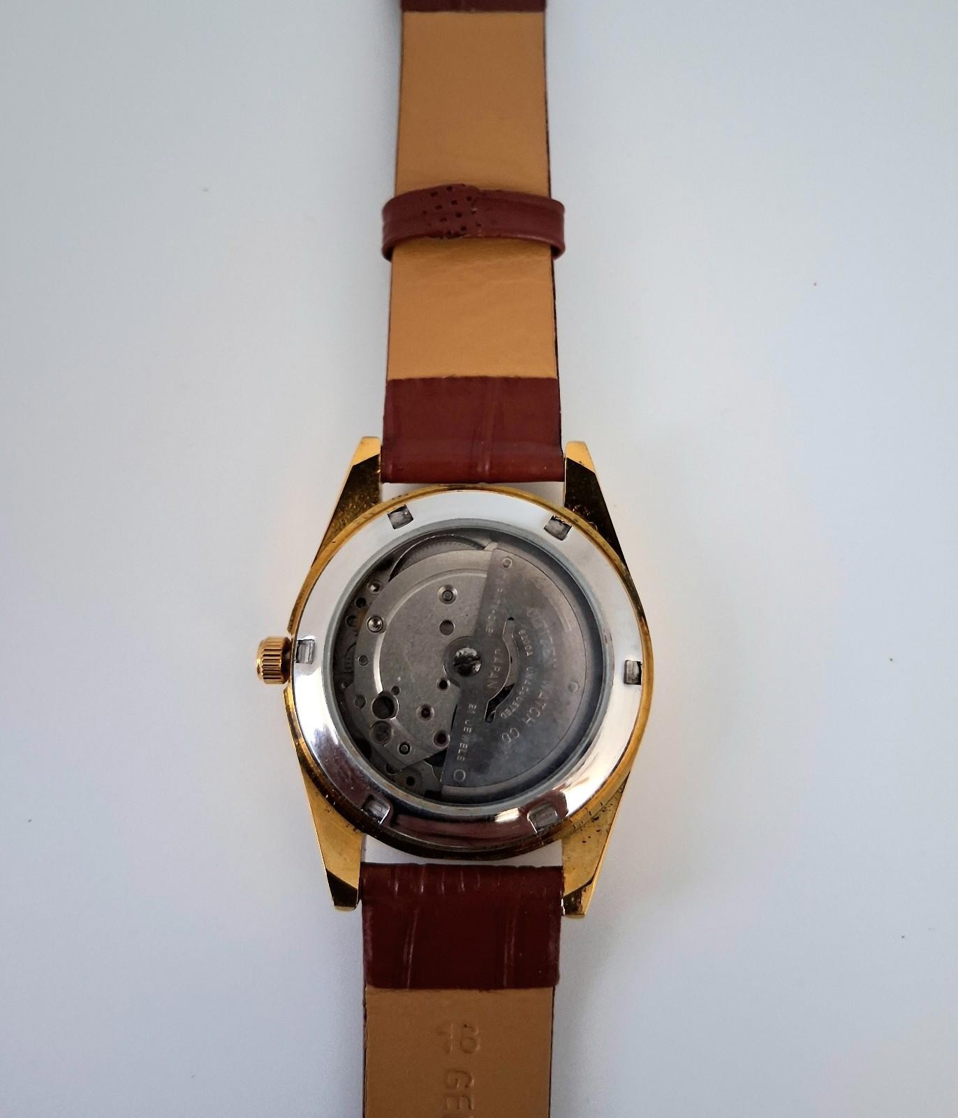 Vintage Men’s Automatic Citizen Eagle 7 Leather Watch RARE