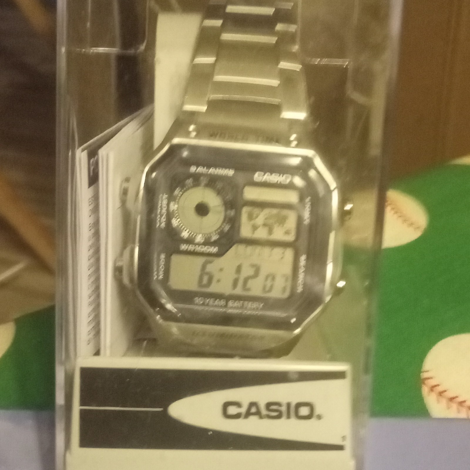 Casio Illuminator Digital Watch Stainless Steel Bracelet 50m Alarm Chrono Box
