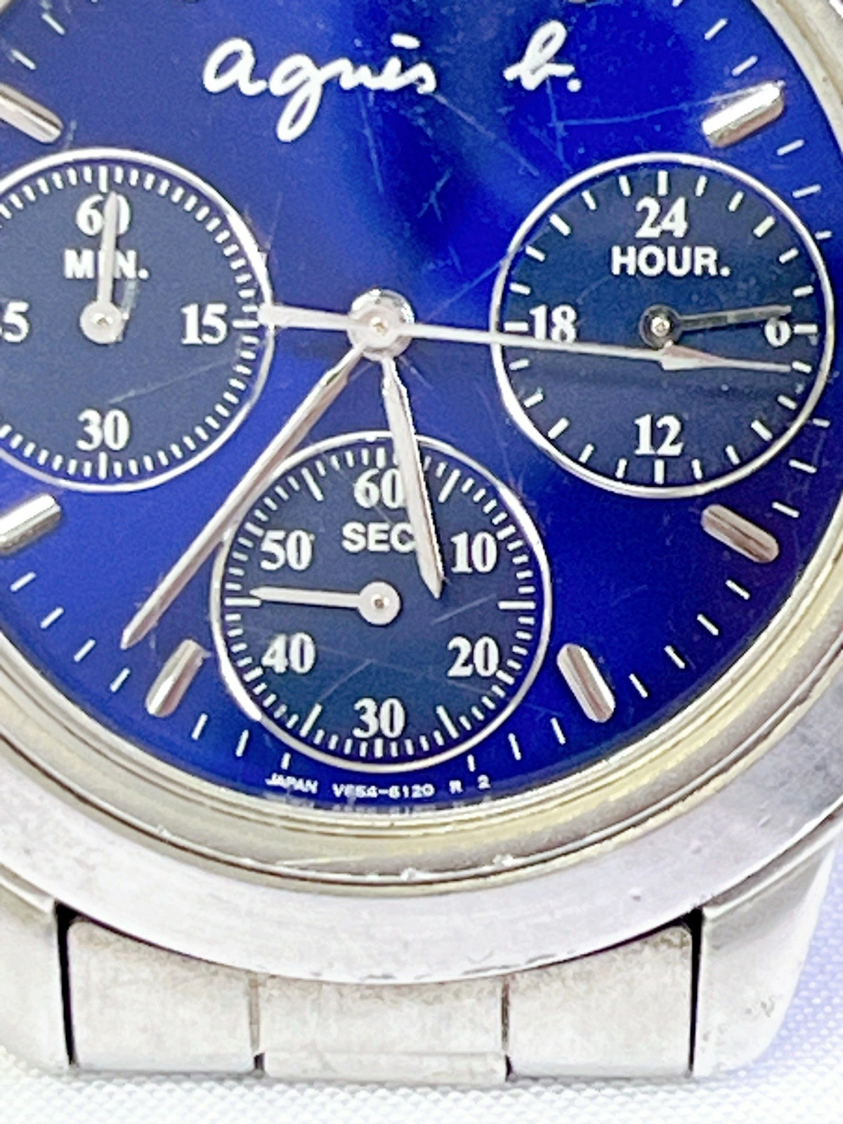 [A1R] agnes b. Wristwatch Unisex Silver Blue V654-6100 [z3p]