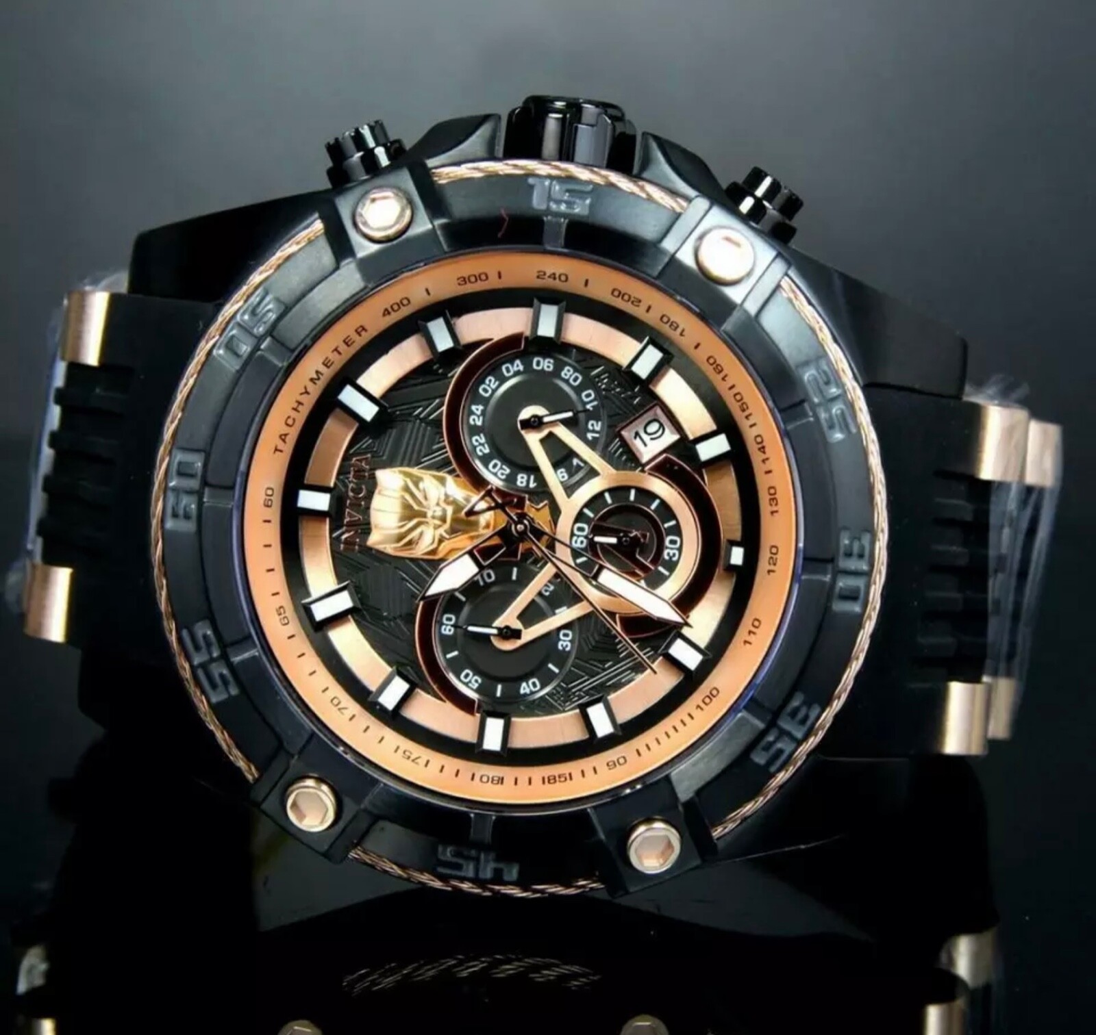 Invicta Marvel Black Panther Bolt Viper 52mm Chronograph Gold Plated
