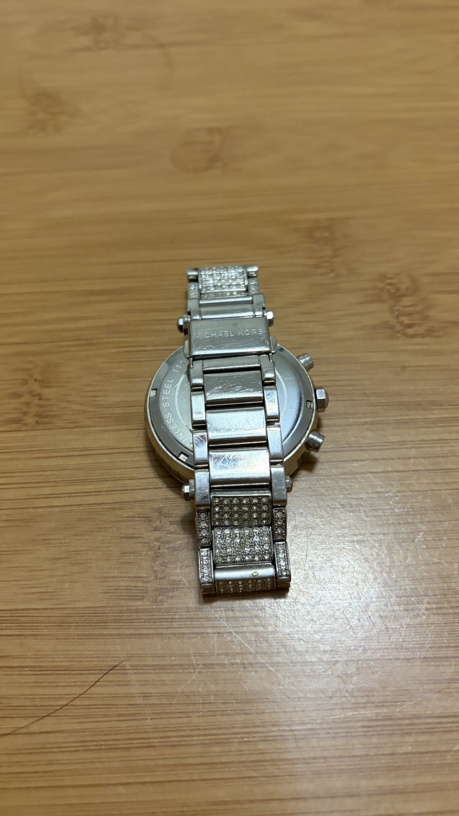Michael Kors Parker Mother of Pearl Dial Crystals Steel Ladies Watch MK5572