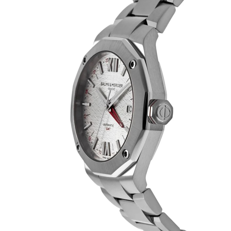 New Baume & Mercier Riviera GMT Automatic Silver Dial Steel Men’s Watch 10658