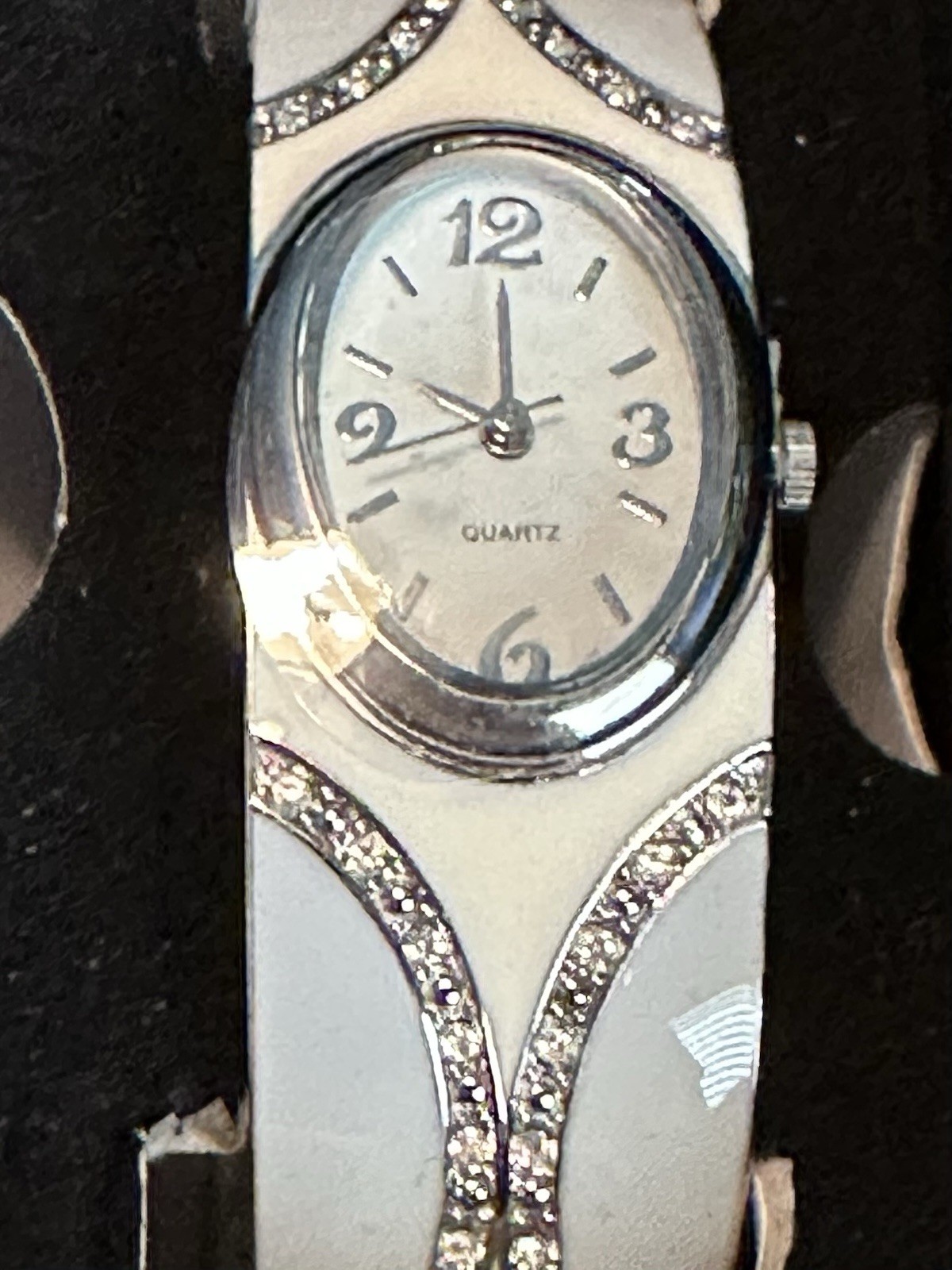 Vintage NOS New In Box Avon Multi Color Enamel & Rhinestones New Dawn Cuff Watch