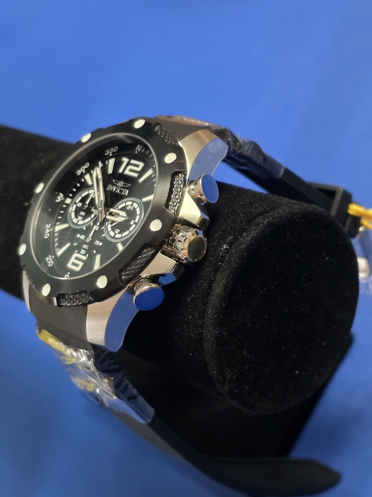 Invicta I-FORCE AXIS Mens 50mm Watch Black Silver Stainless Steel Silicone 39998