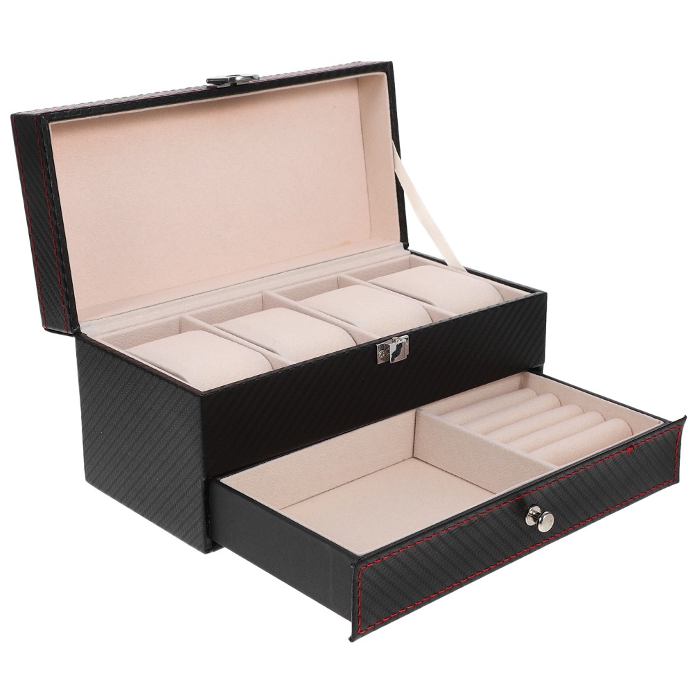 Moisture Proof Watch Display Box Black Home Use 1Pcs 8.8×4.2×4.3in
