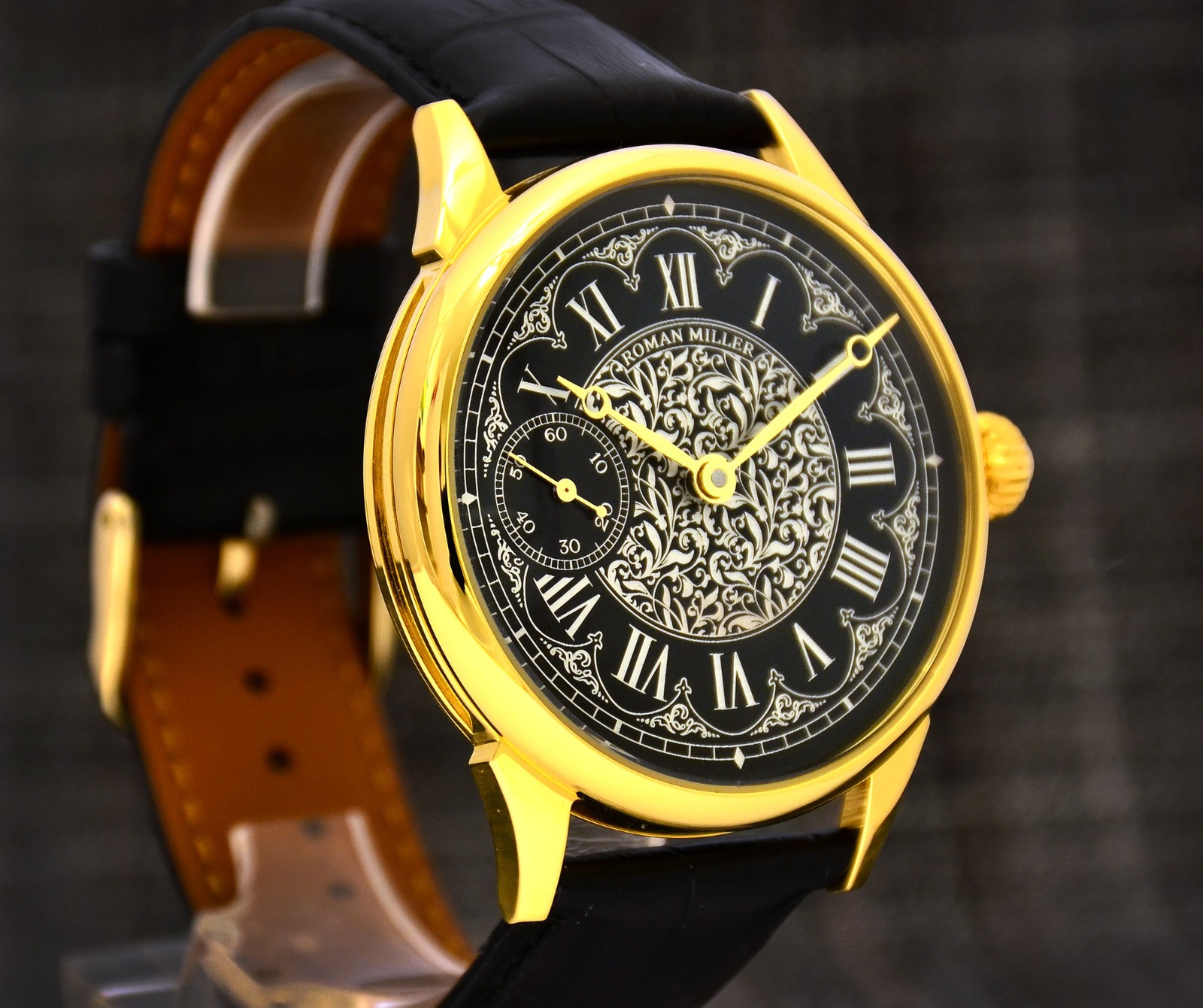 Art Deco men’s watch Gold Marriage Watch Mechanical Luxury Watch Roman Miller