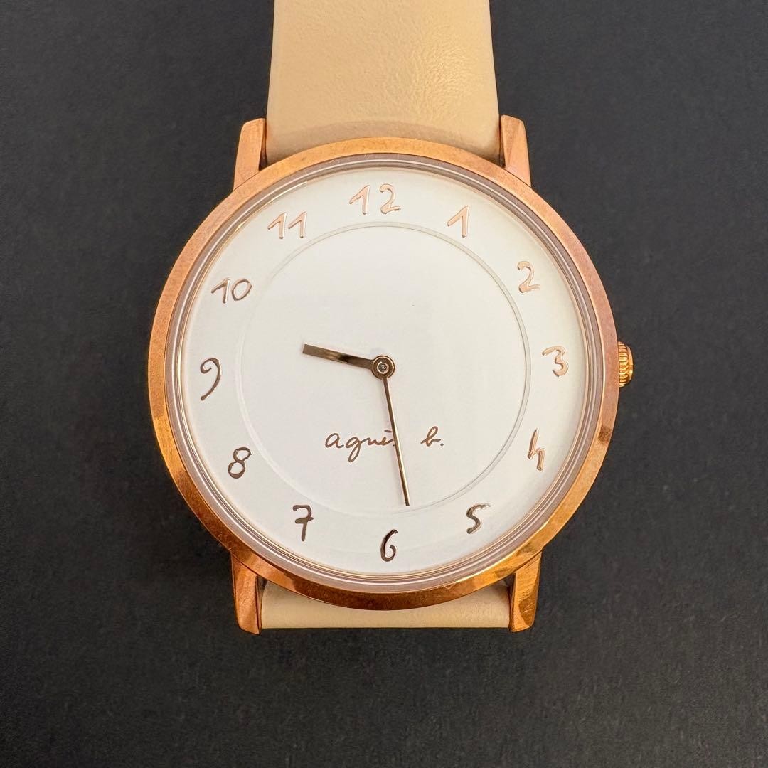 agnes b. Wristwatch Rose Gold Beige