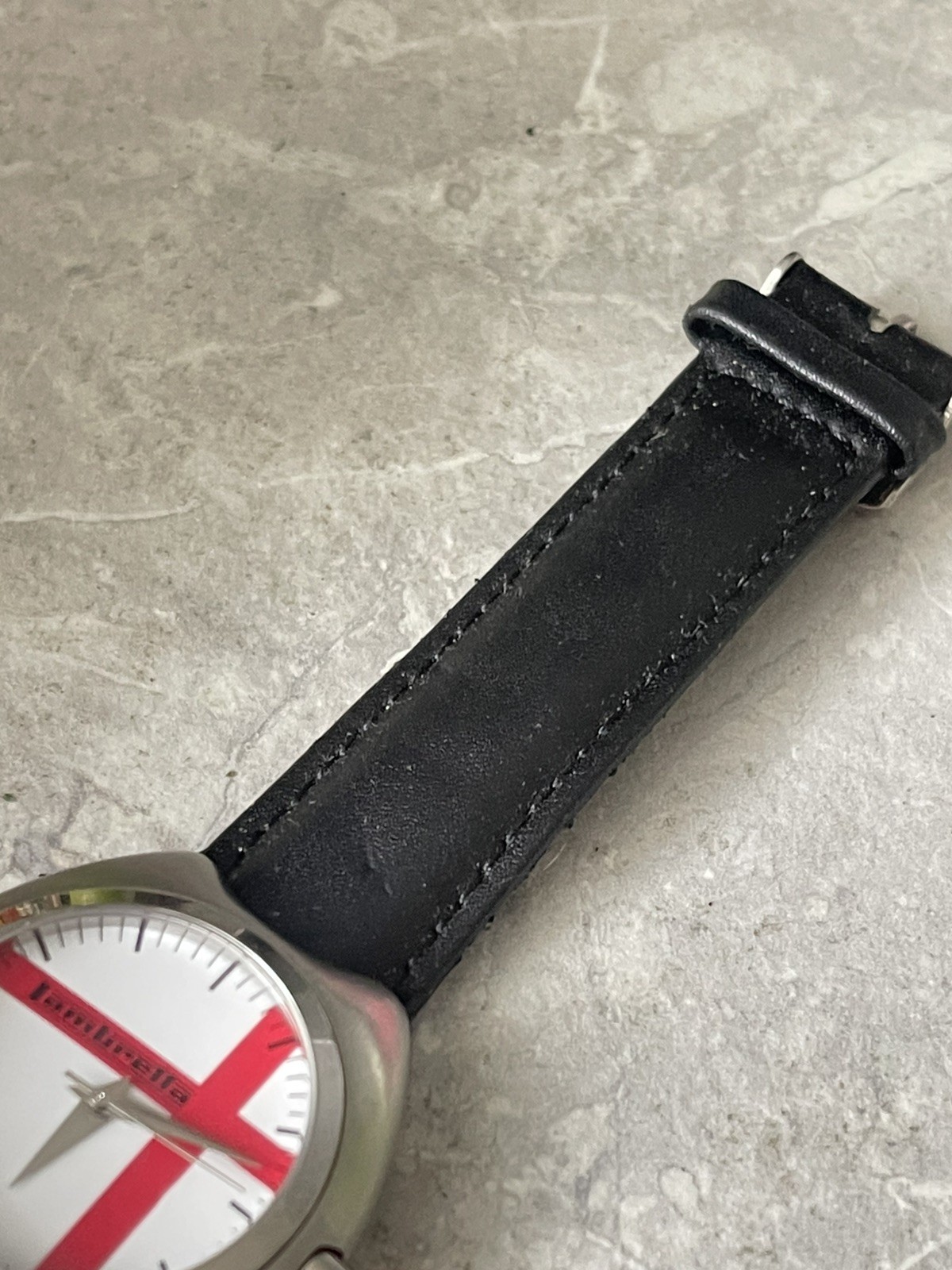 Lambretta Steel Watch Black & Red 5atm Black Leather Strap Milio Series 130
