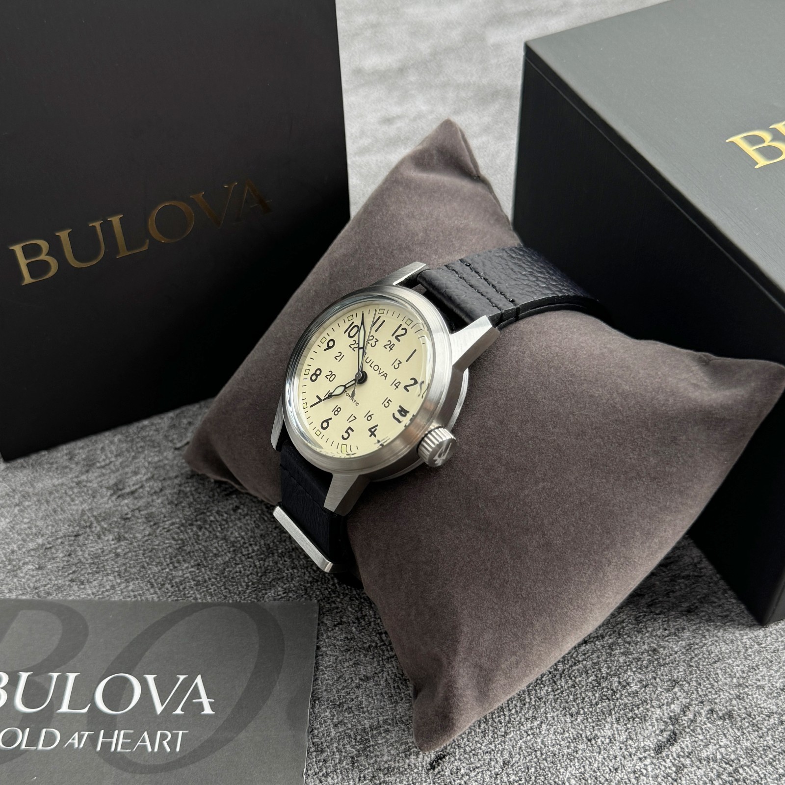 Bulova Men’s Military Heritage Hack Ivory Dial Automatic Men’s Watch 98A246