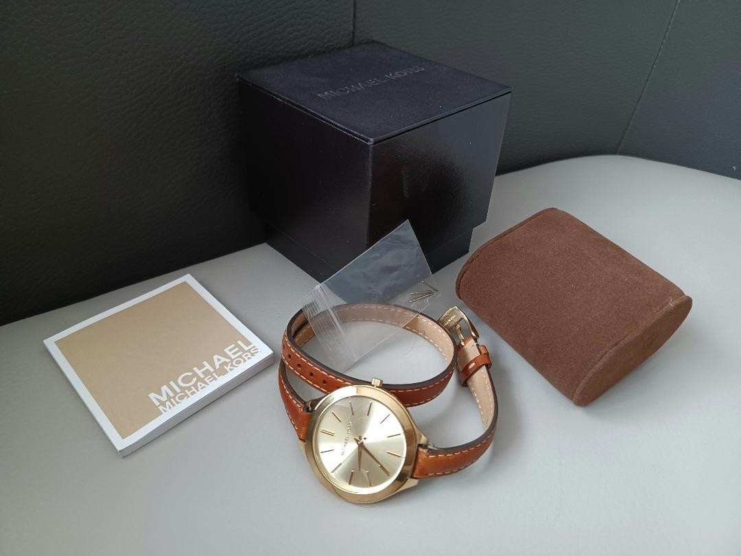 Michael Kors MK-2256 Women`s Watch 41mm Double Wrap Around Strap NEW with Box