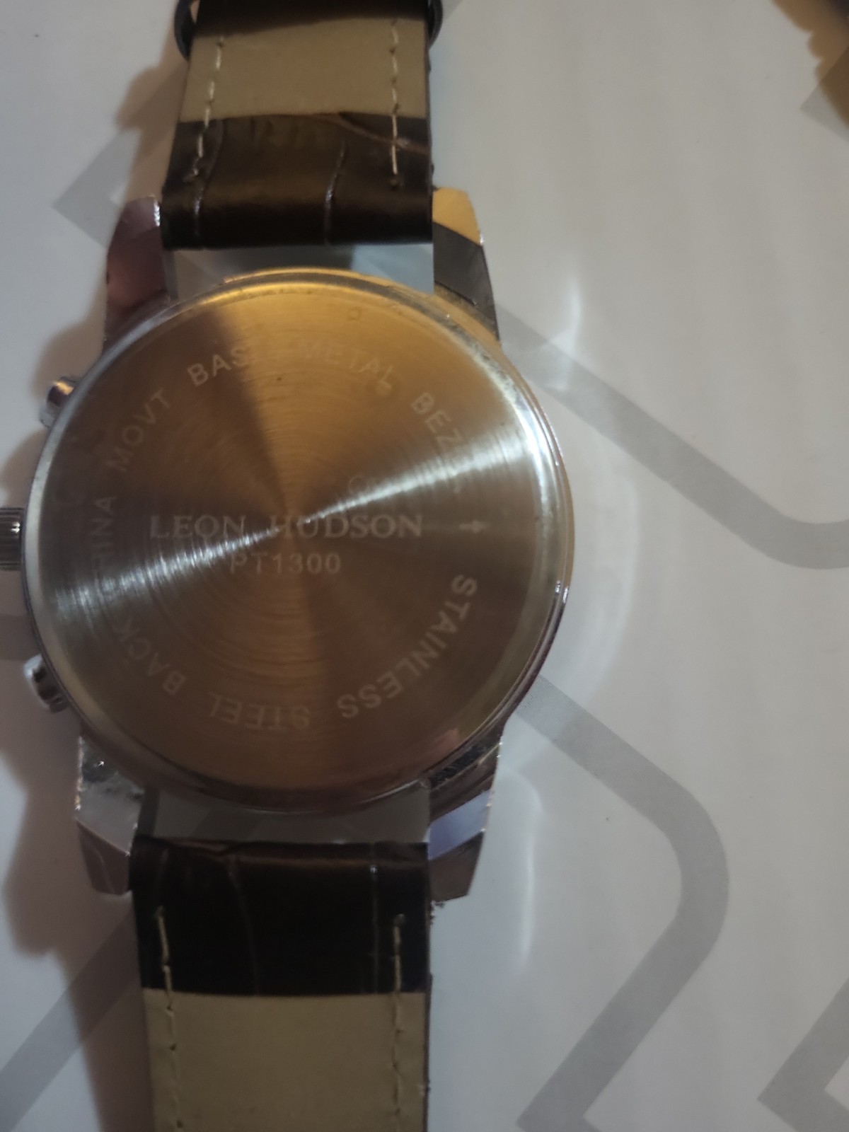 Leon Hudson Brown Leather Men’s Watch, Mint
