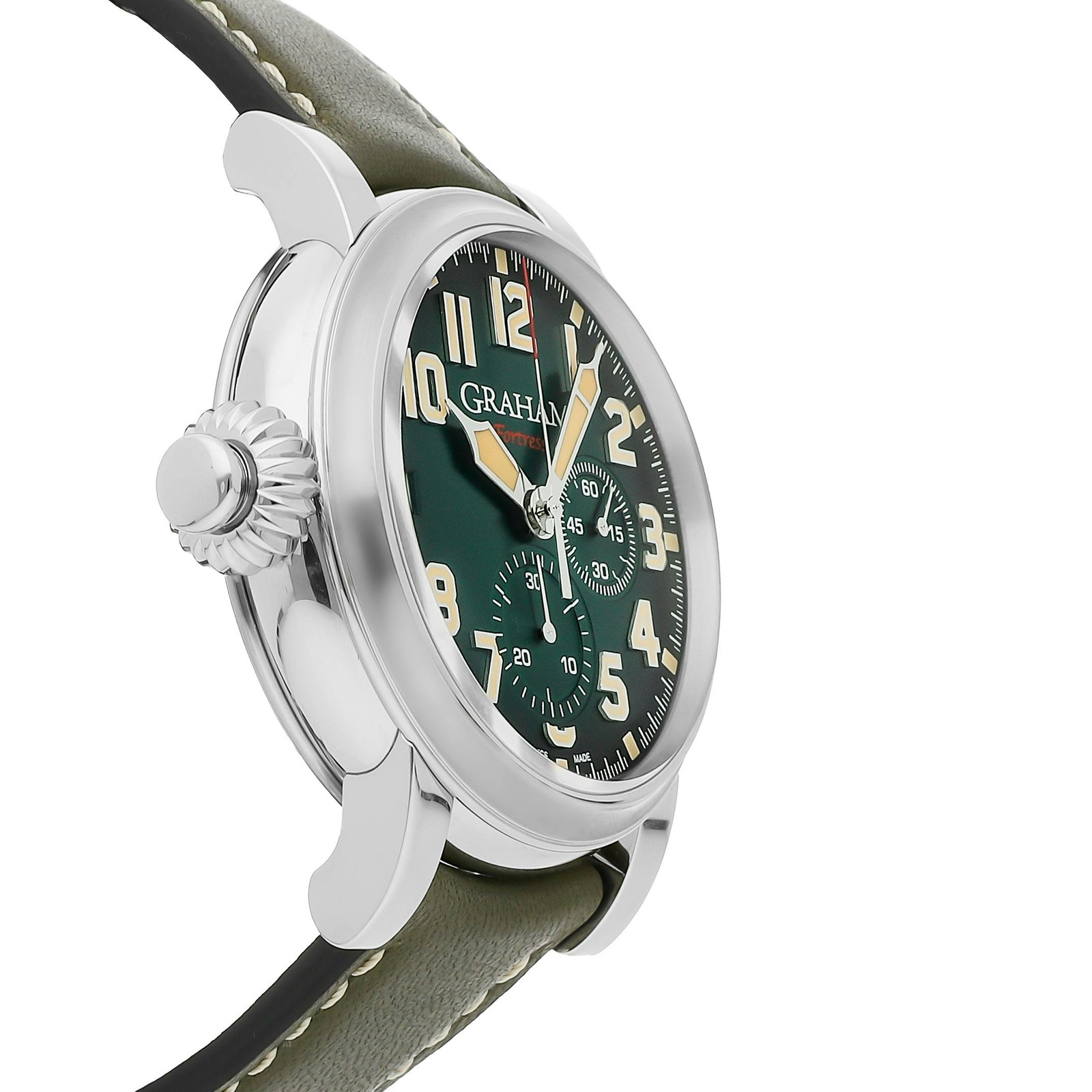 Graham Fortress Left Hand LE Auto Steel Mens Strap Watch 2FOAS.G05A.L141B