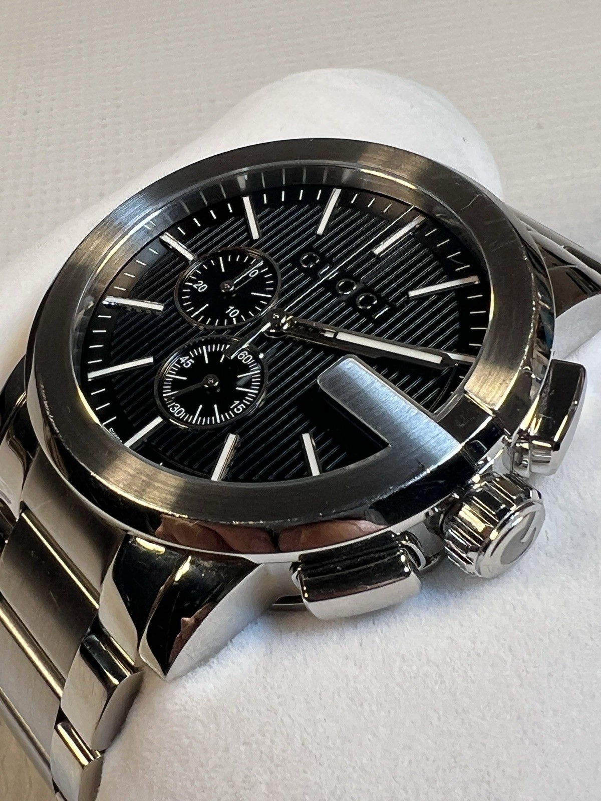 Gucci G-Chrono 44mm Men’s Watch Black Dial Quartz Full Set New Battery