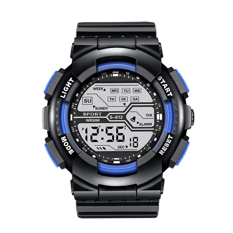 Men’s Digital Sports Watch LED Waterproof Shock Resistant Large Screen Wrist