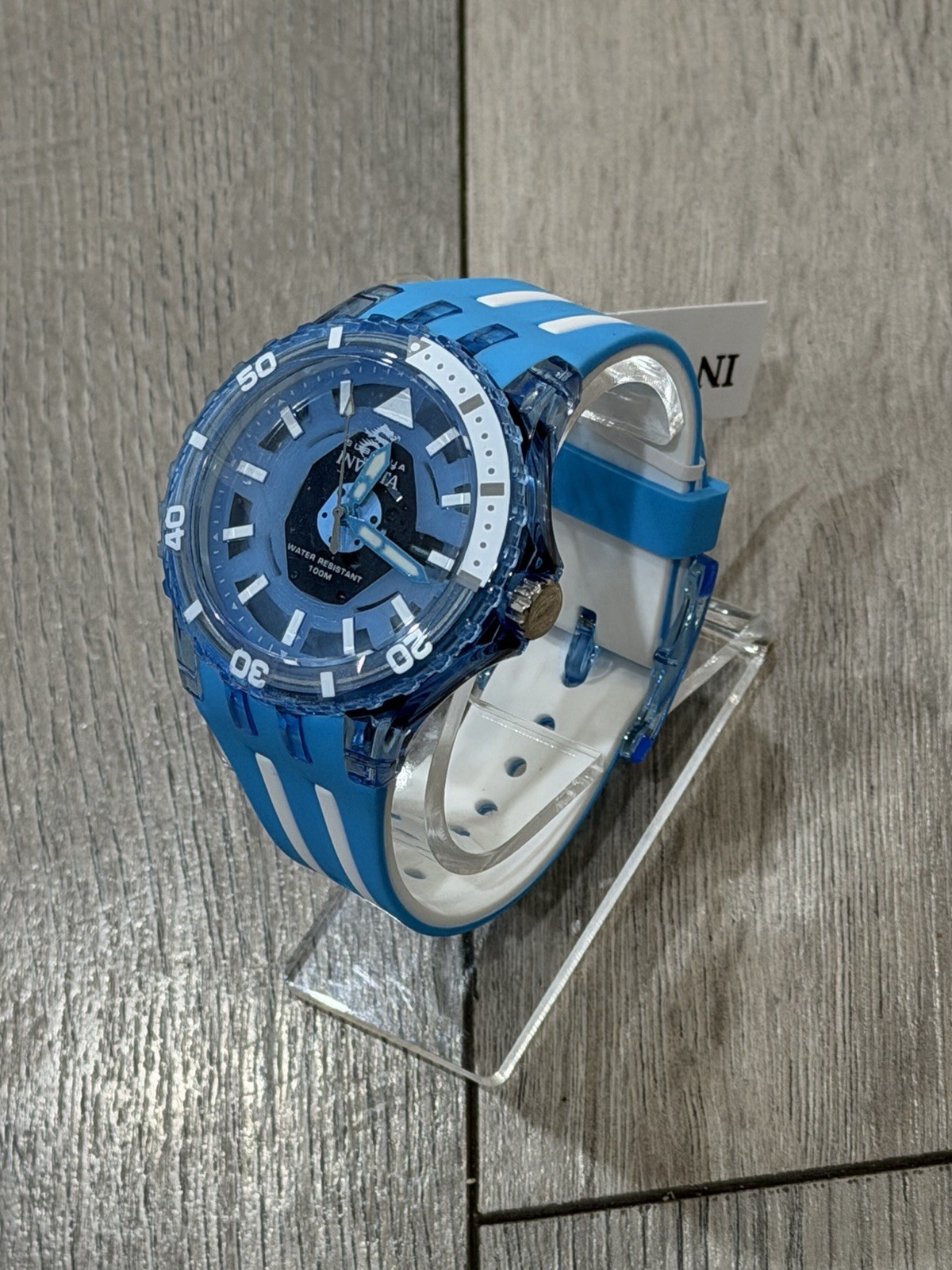 Invicta Subaqua Men’s Watch Blue White Silicone Strap 100 M Submersible 69449