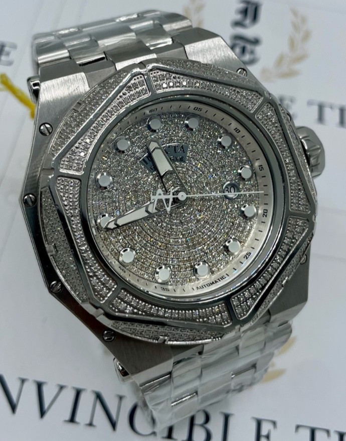 Invicta Reserve Carbon Hawk, 54.50mm, Stainless Steel 4.28ctw Pave Diamond 38943