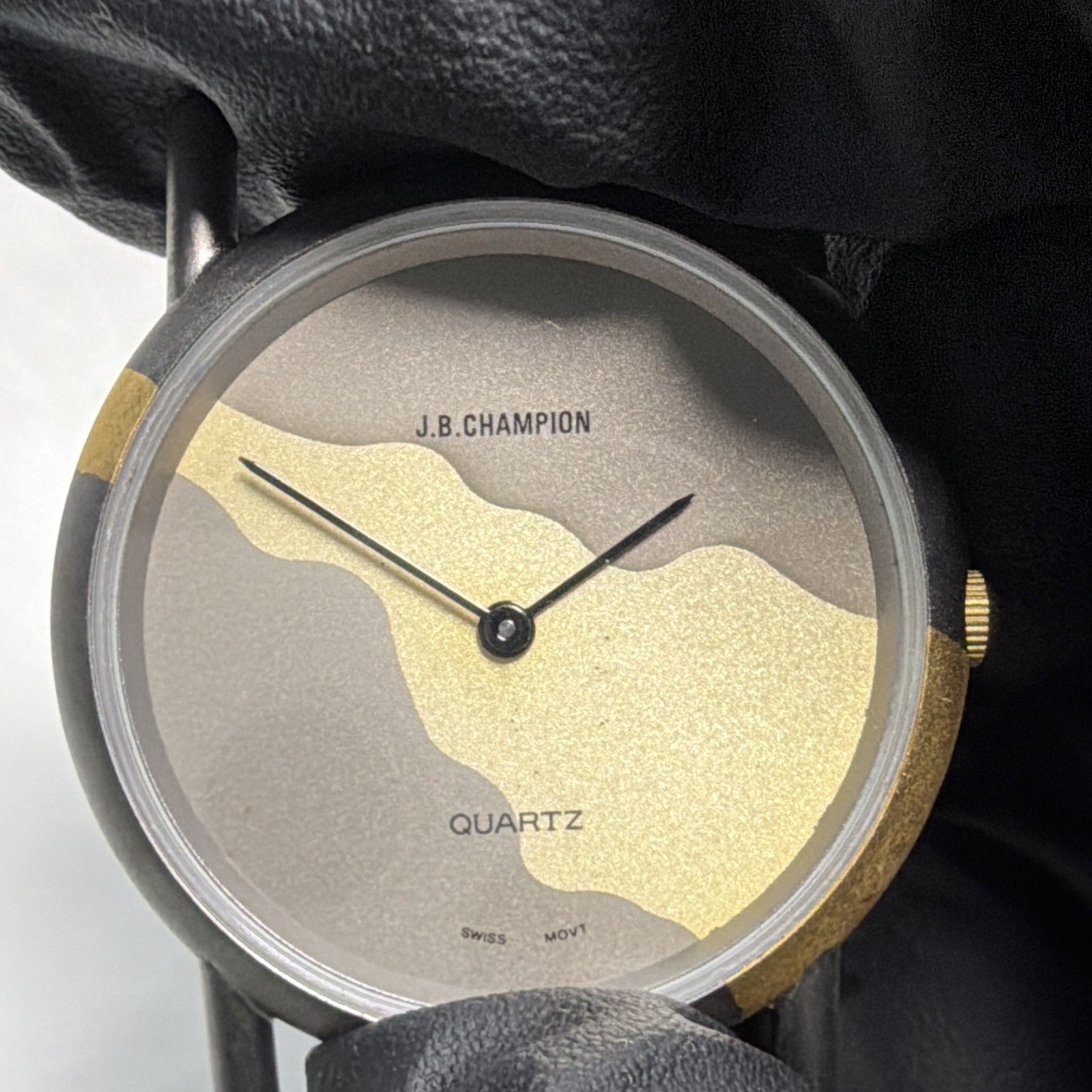 J.B. Champion Quartz Swiss Movement Two-Tone Round Analog SS Wristwatch