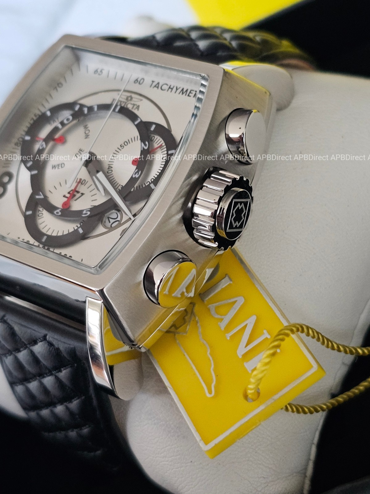 Invicta – S1 Rally – Swiss Z60 Chronograph Silver / Black Leather Mens Watch