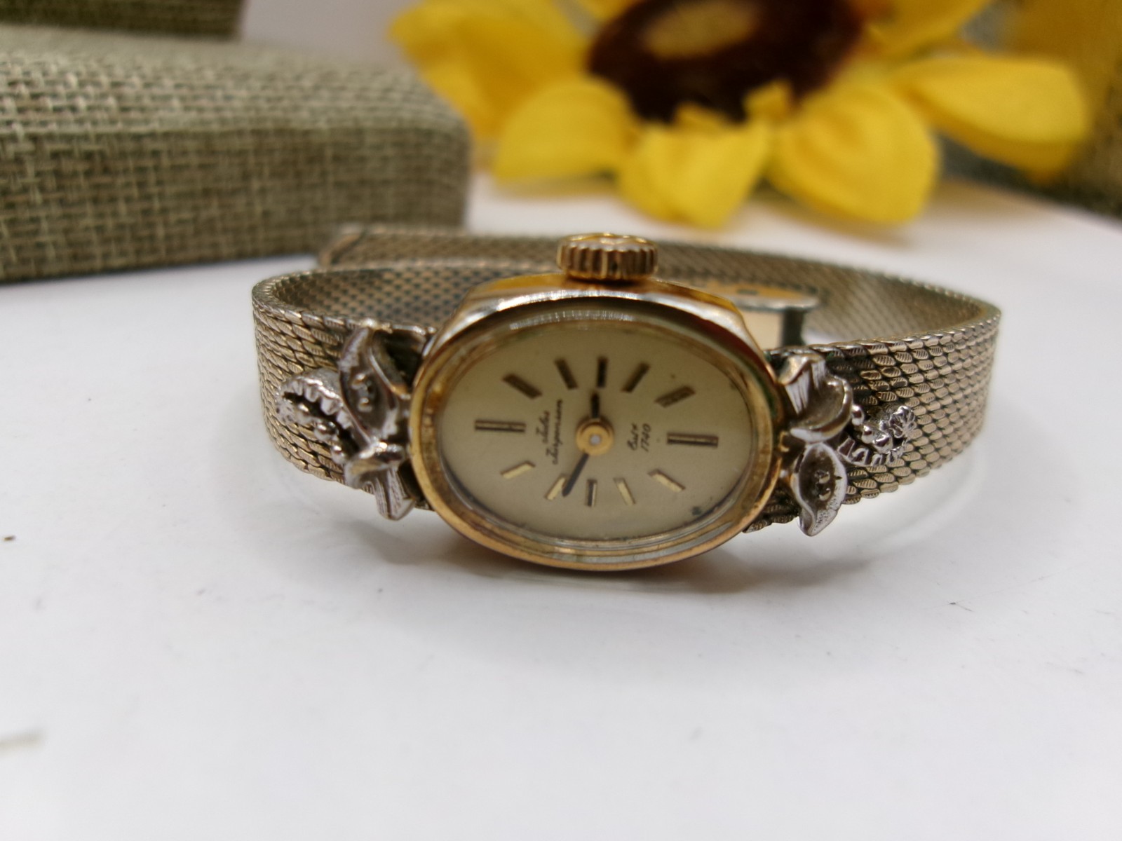 Rare Vtg Gold Filled~Jules Jurgensen Manual Ladies GF Band Watch~Needs Repair