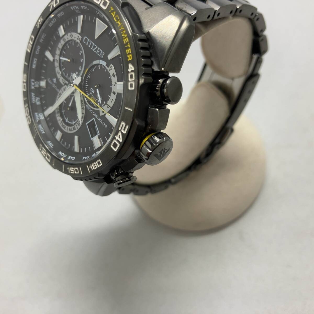CITIZEN PROMASTER Eco-Drive CB5037-84E Black Solar Radio Men Watch FS