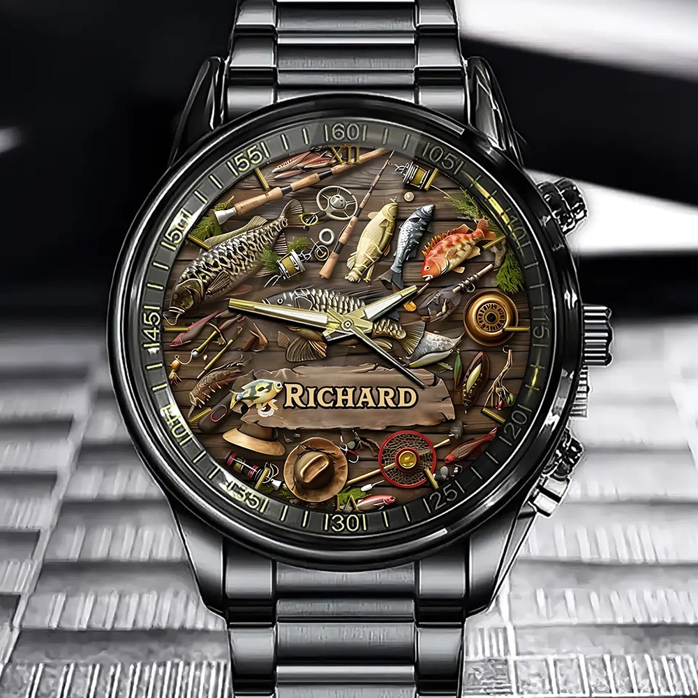 Personalized Fishing Watch Designed, Perfect Gift for Fishing Lovers