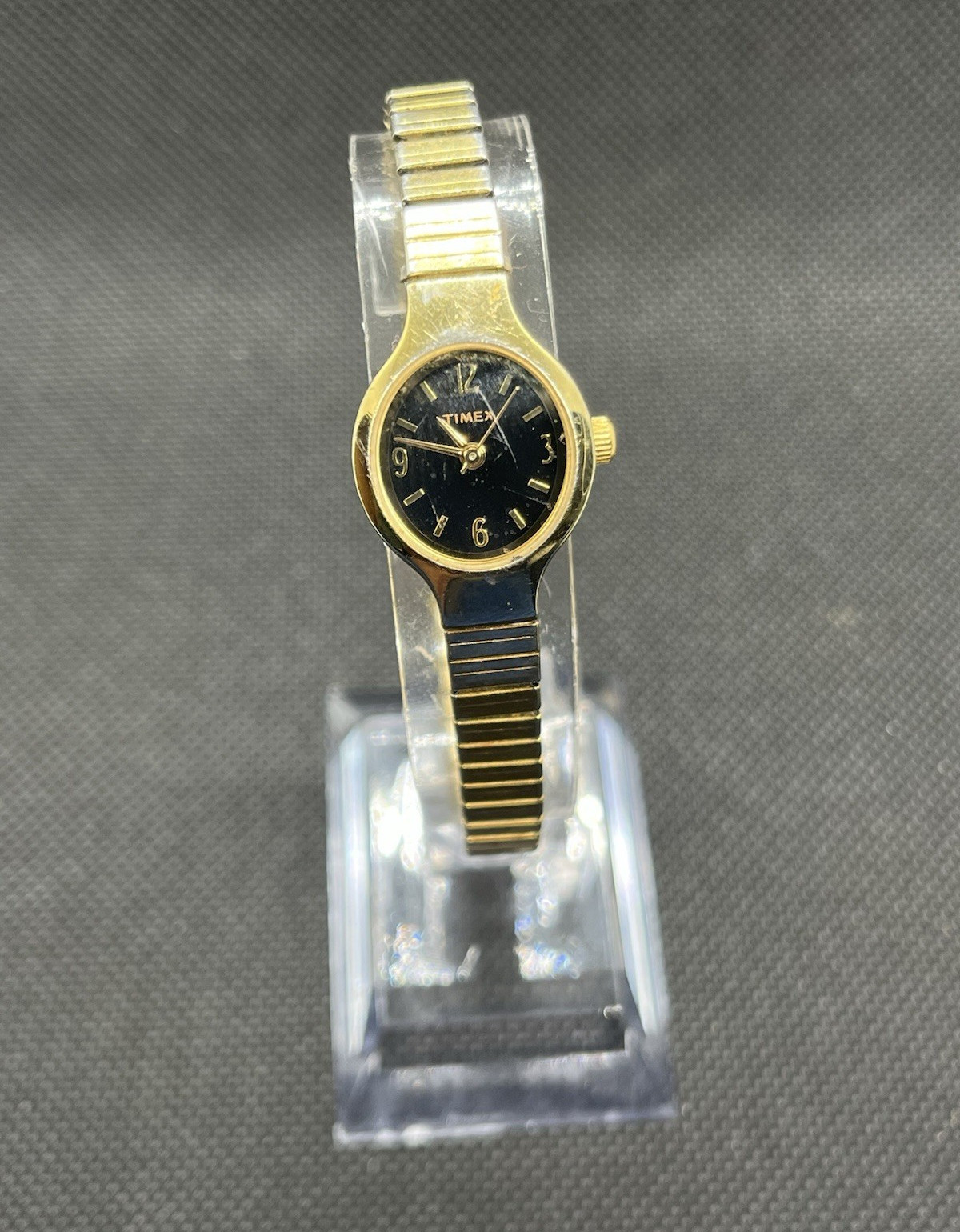 Timex Quartz Women’s Gold Tone Metal Bracelet Black Dial Arabic/Stick Seconds