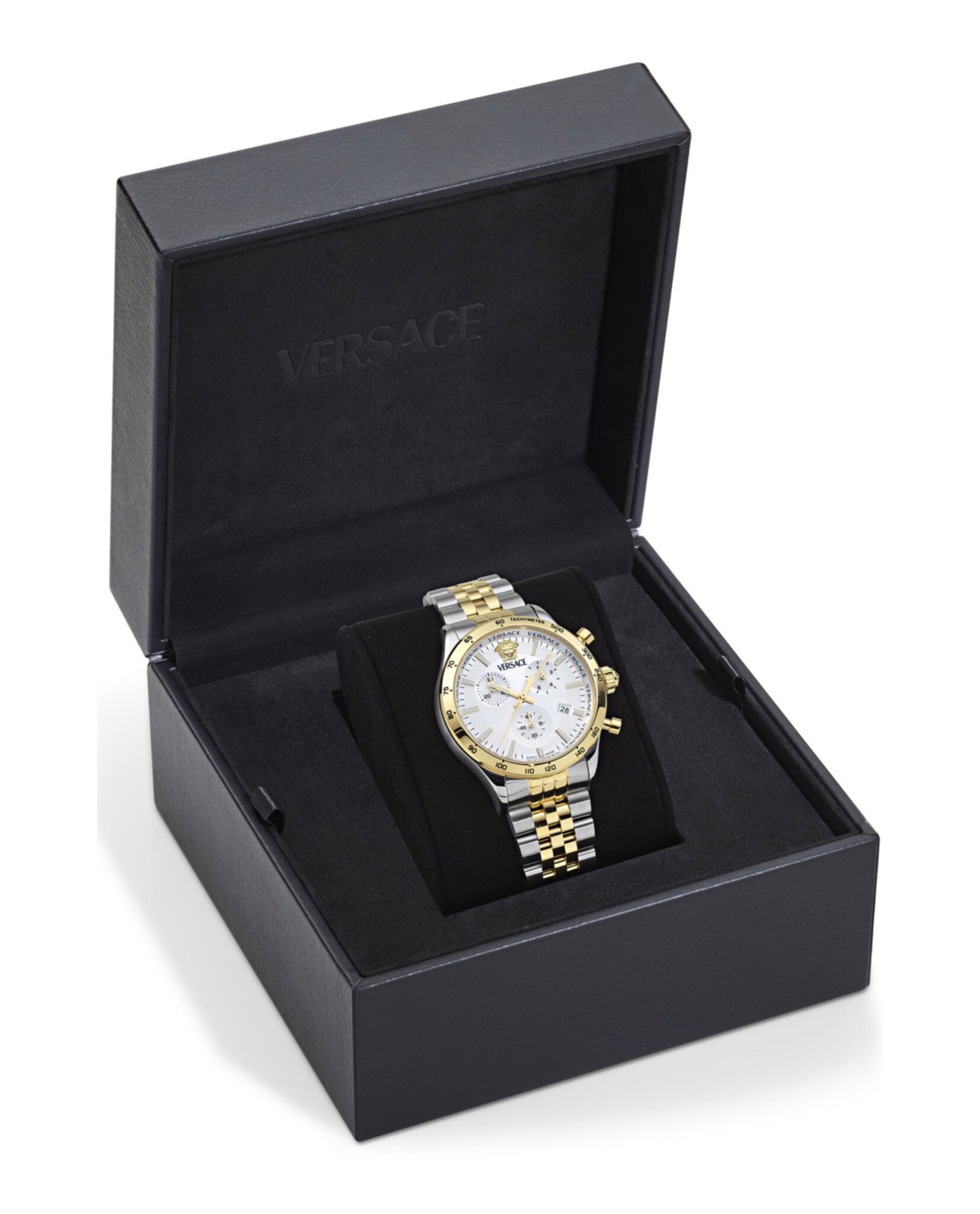 Versace Mens Two Tone 40mm Bracelet Fashion Watch