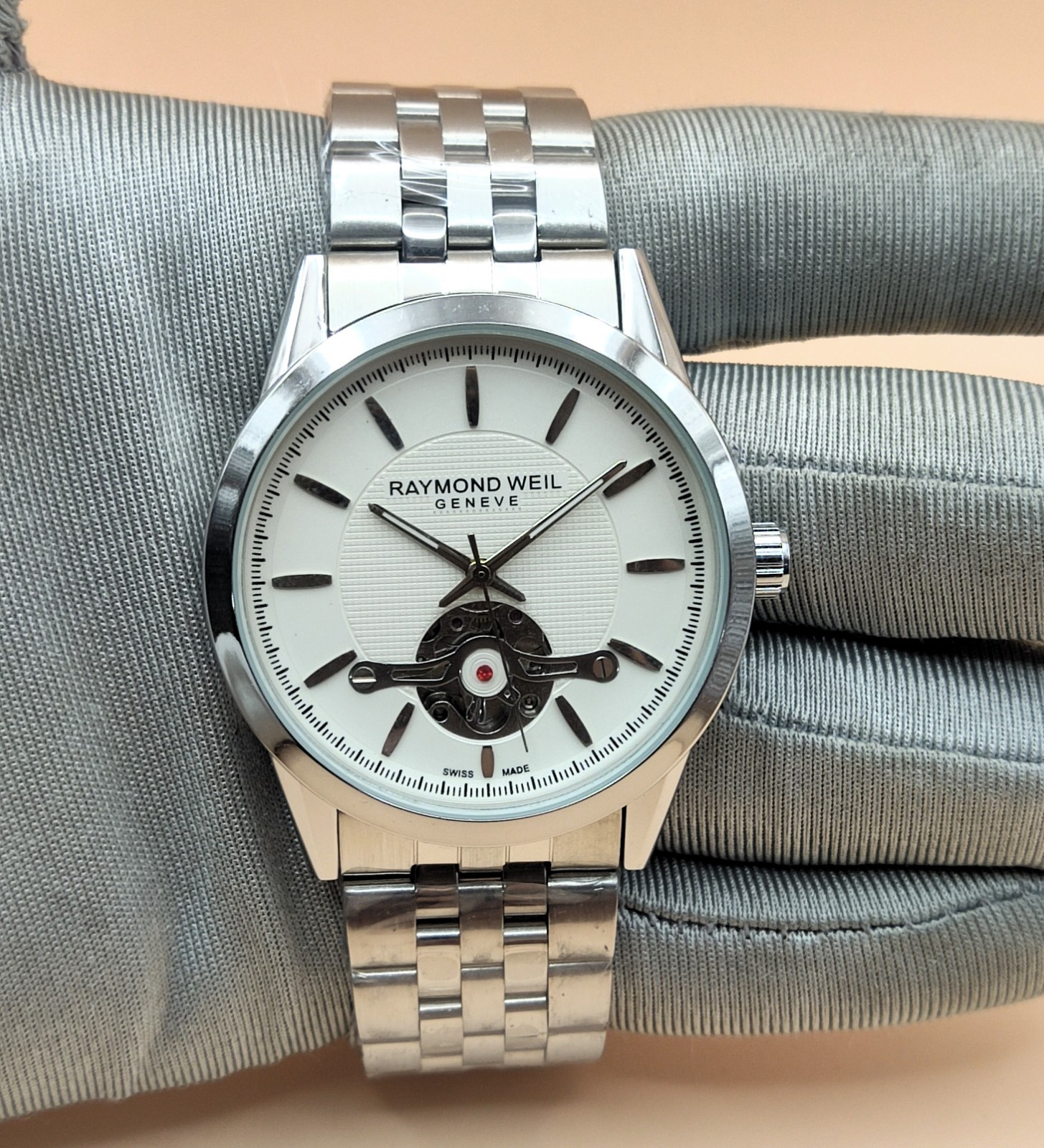 Luxury Raymond Weil Automatic White Dial Analog Refurbished Men’s Wrist Watch