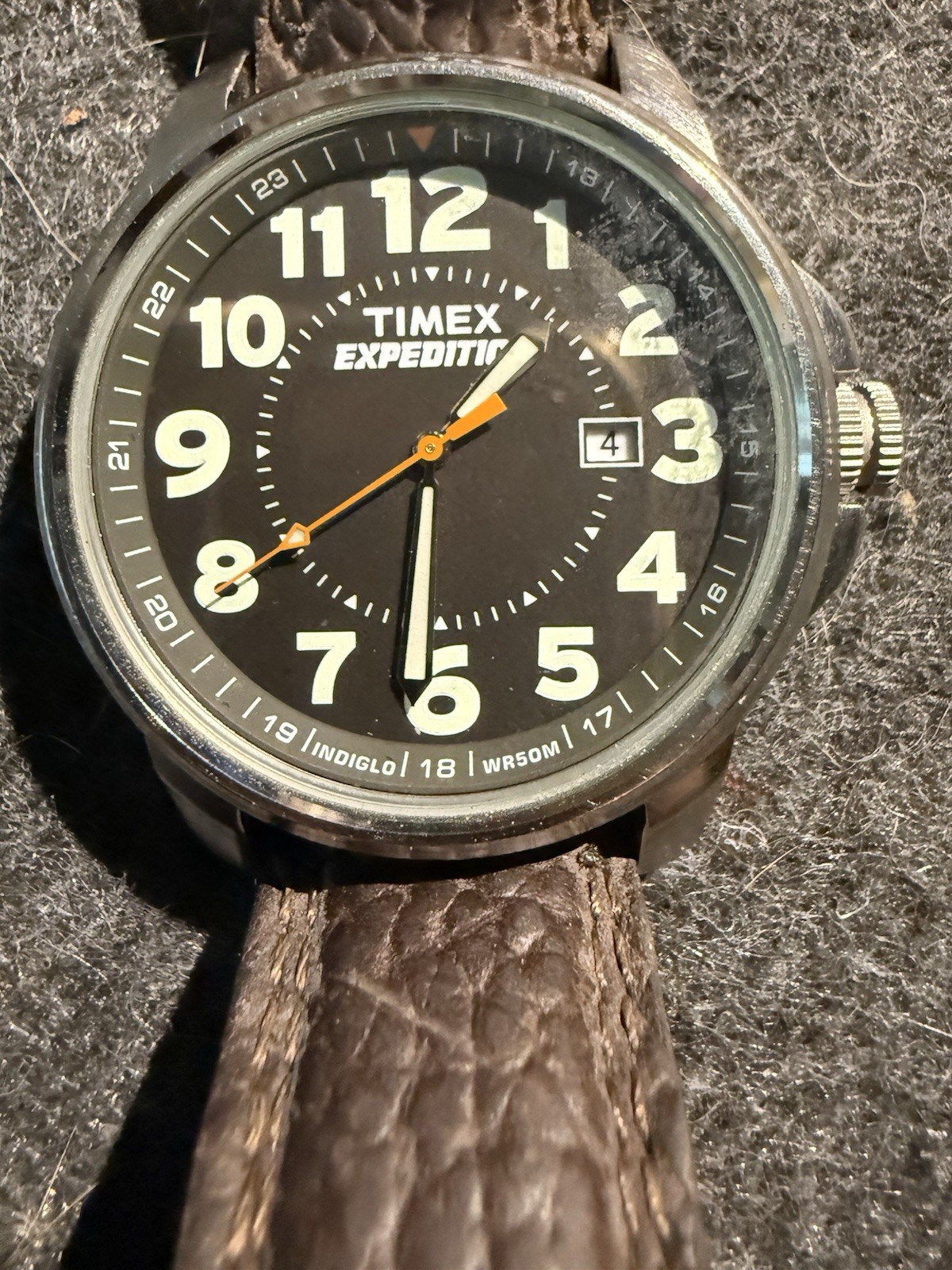 Timex Watch Mens Expedition Field Black Dial WR50M Quartz Silver Case