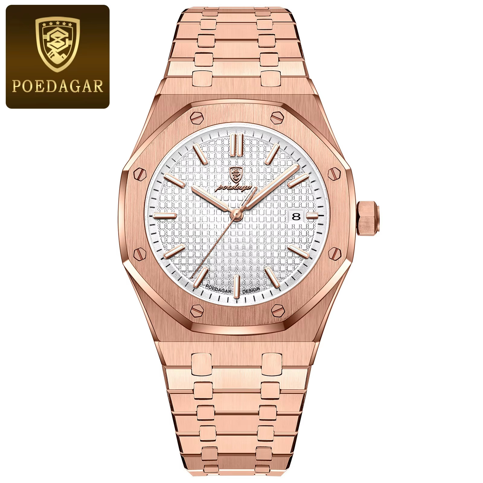 Luxury Men’s Watch Stainless Steel Quartz Wristwatch Date Luminous Water Resista