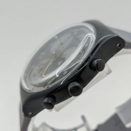Swatch CHRONO MOONSHADOW SCB110 Analog Watch Black Quartz Used More Features
