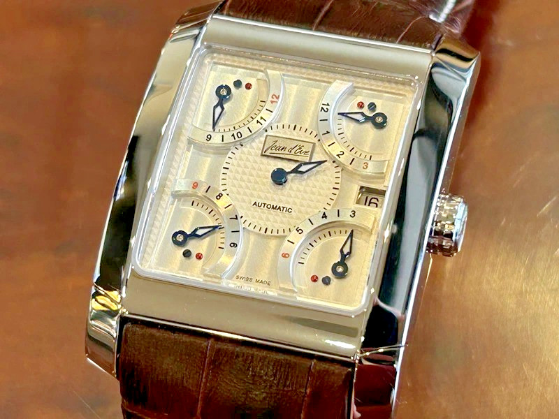Jean d’Eve Quarta 927051AWAAN Automatic Retrograde Silver Brown Swiss Watch Card