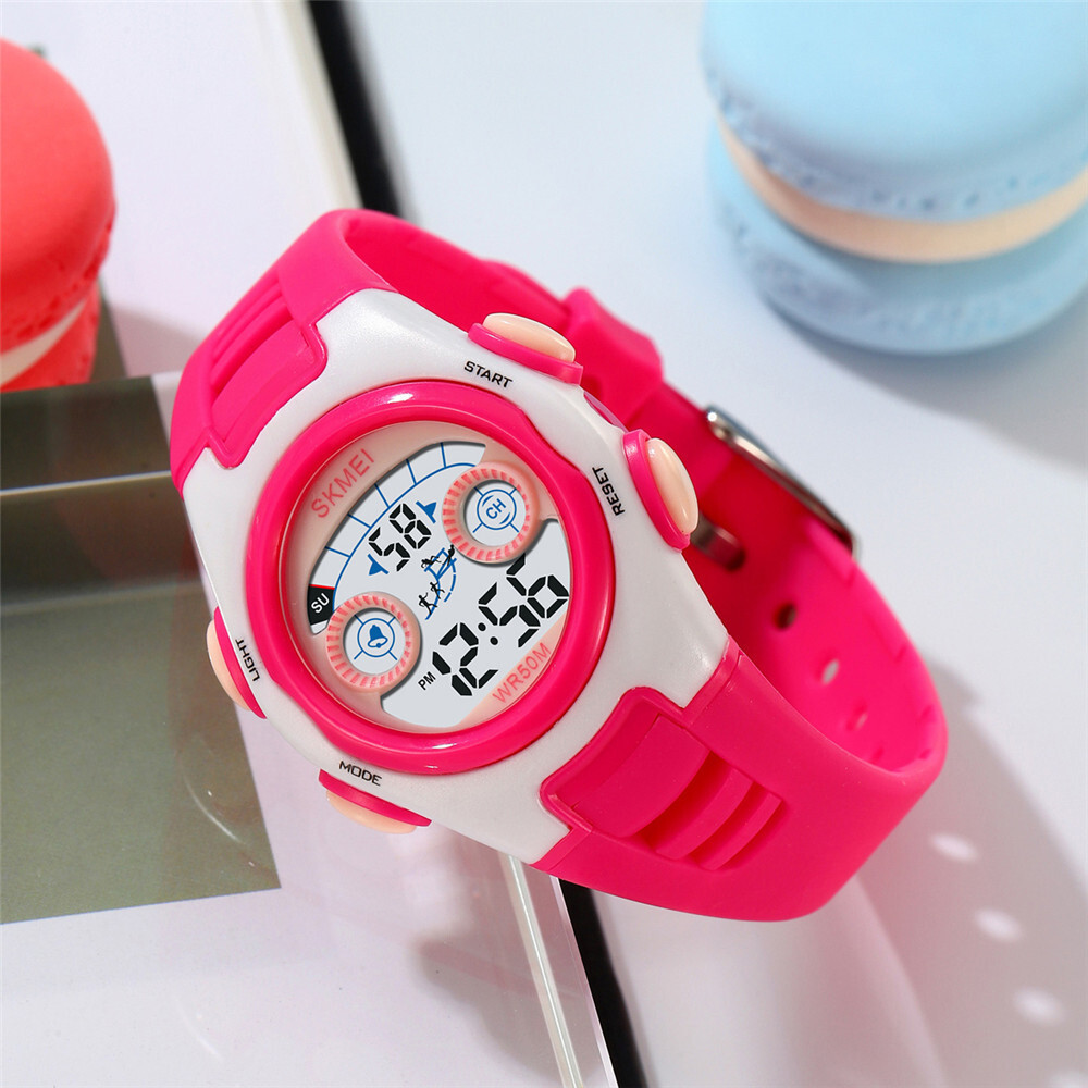 SKMEI Digital Sport Watch for Boys Girls LED Silicone Band Waterproof Wristwatch