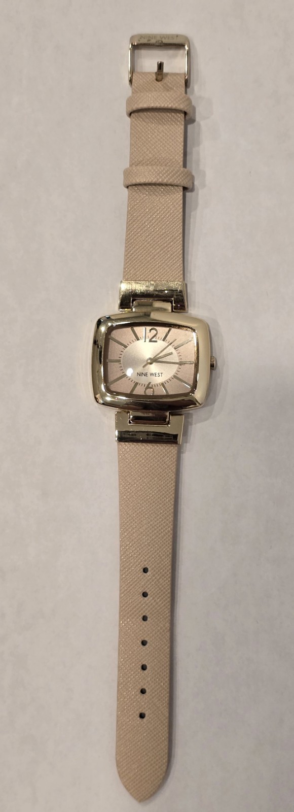 ​Nine West Women’s Gold-Tone Watch NW/1856YF | Blush Pink Textured Strap *Works*