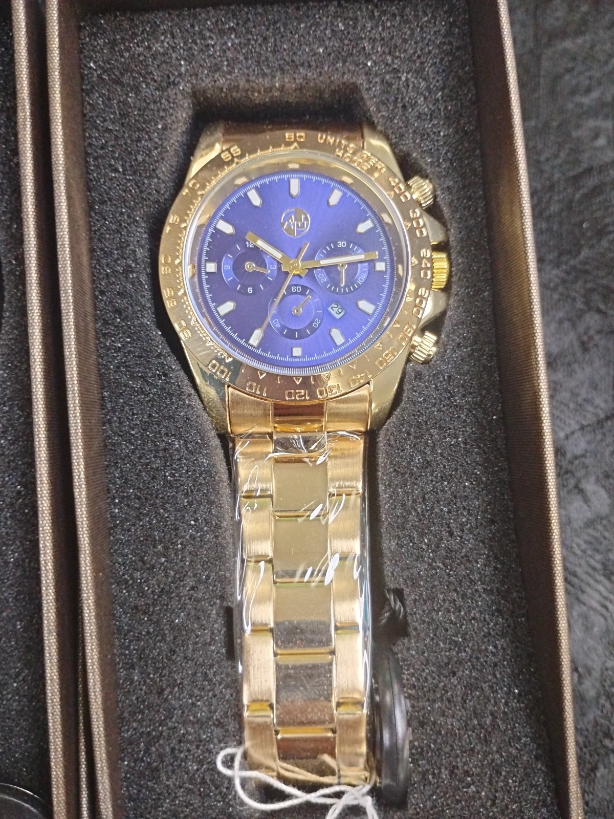 New Three (3) AJ Quality Watches Show 1 Green,1 Purple, 1 Blue Face Free Shippi