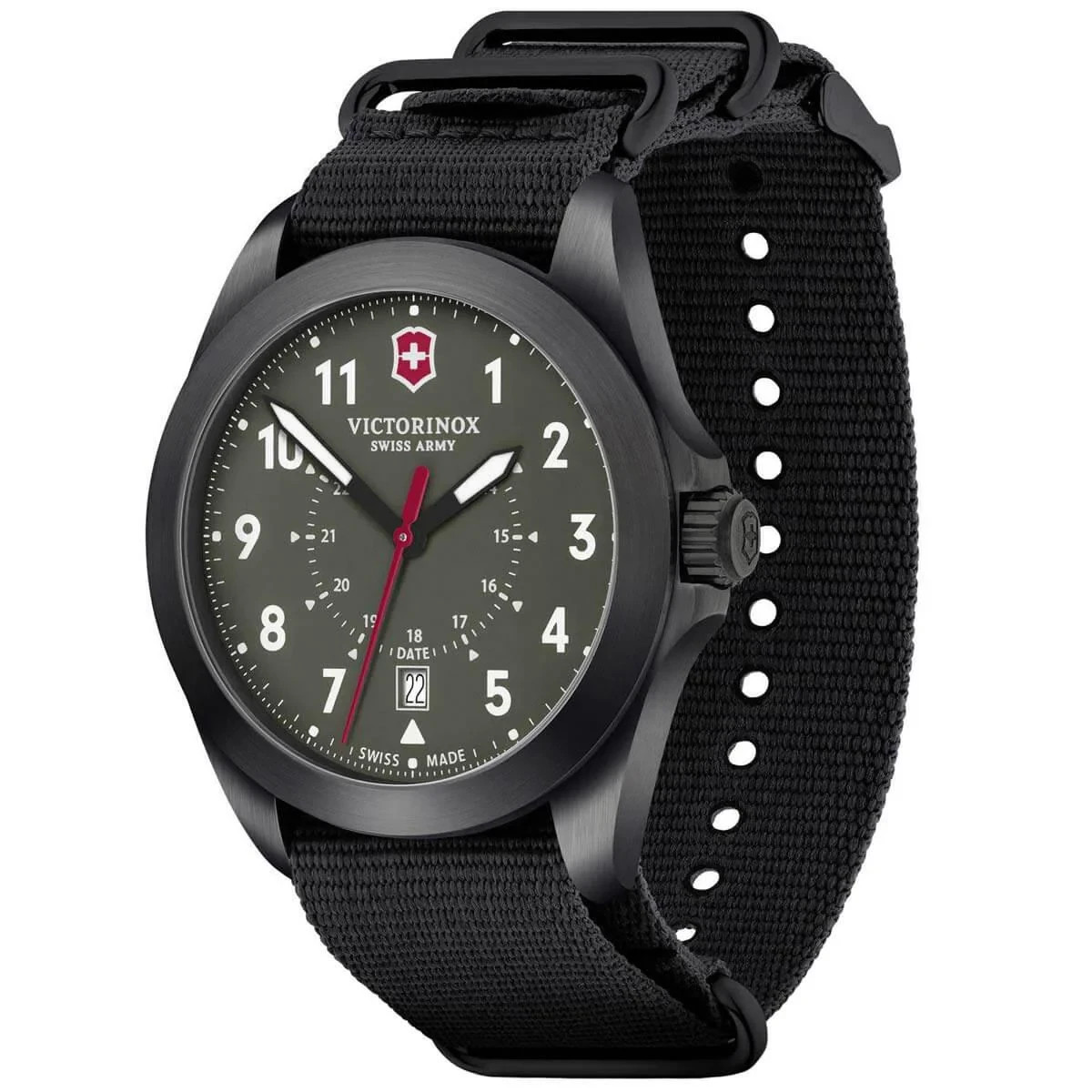 Victorinox Swiss Army Heritage 241972 Men’s Sapphire Green Dial Fabric Watch New