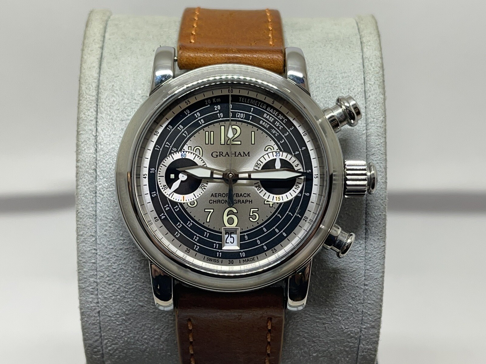 *Rare* Graham Aero-Flyback Chronograph Black & Silver Dial Chronometer Watch