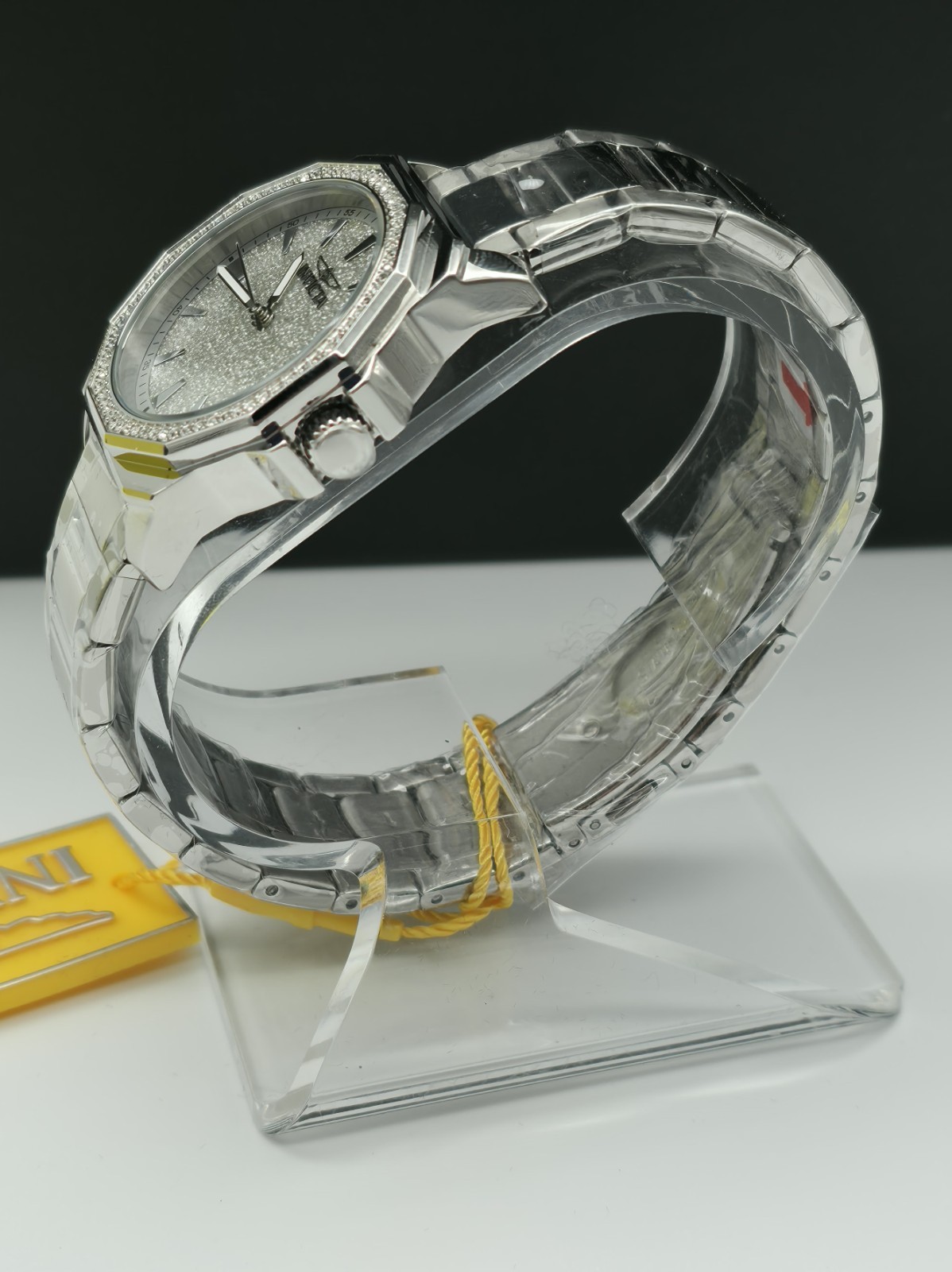 Invicta Speedway Womens Watch 34MM Case Crystal Bezel Glitter Silver Dial 49128