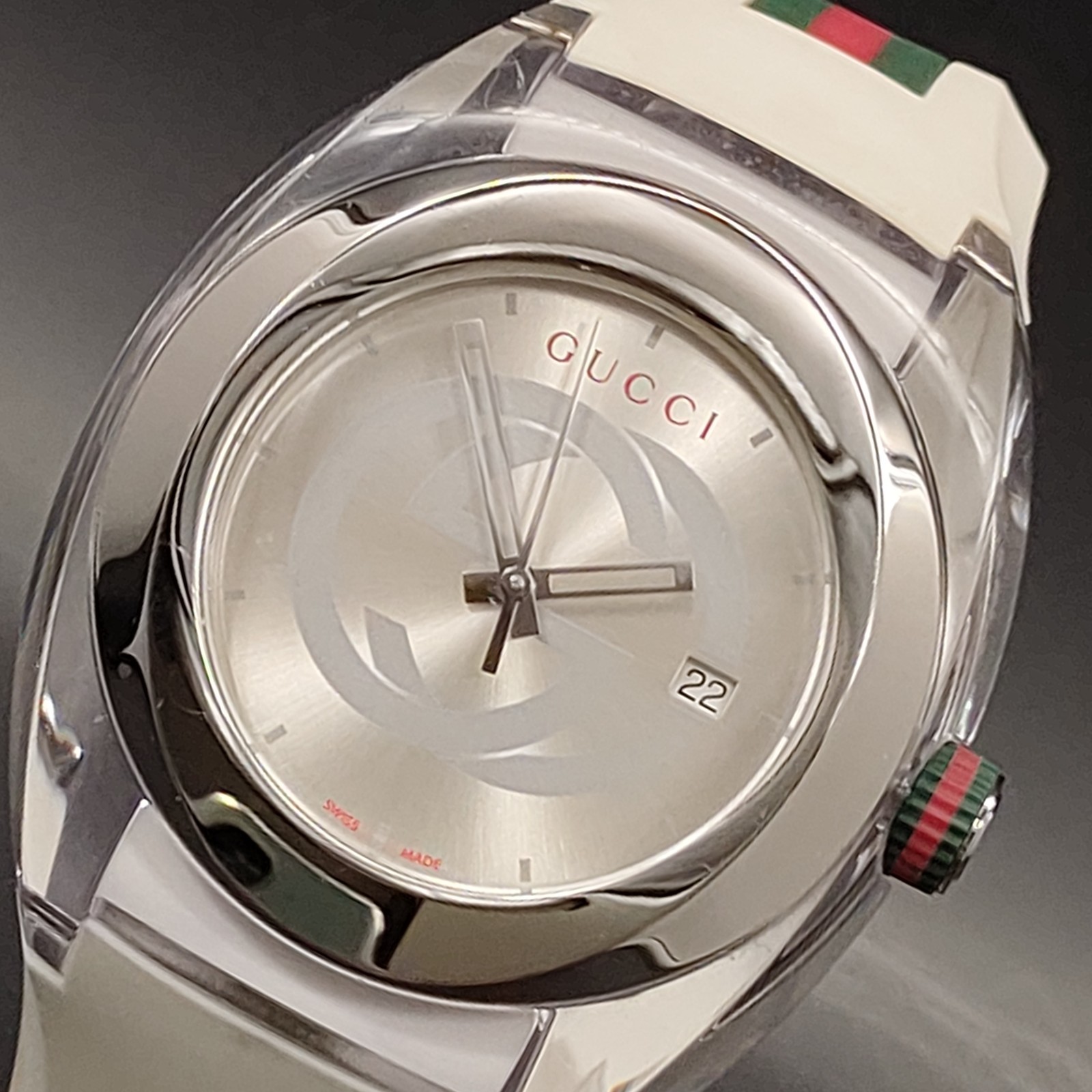 2010s N MINT Gucci SYNC 137.1 YA137102A White Qz 46mm Mens Watch JAPAN