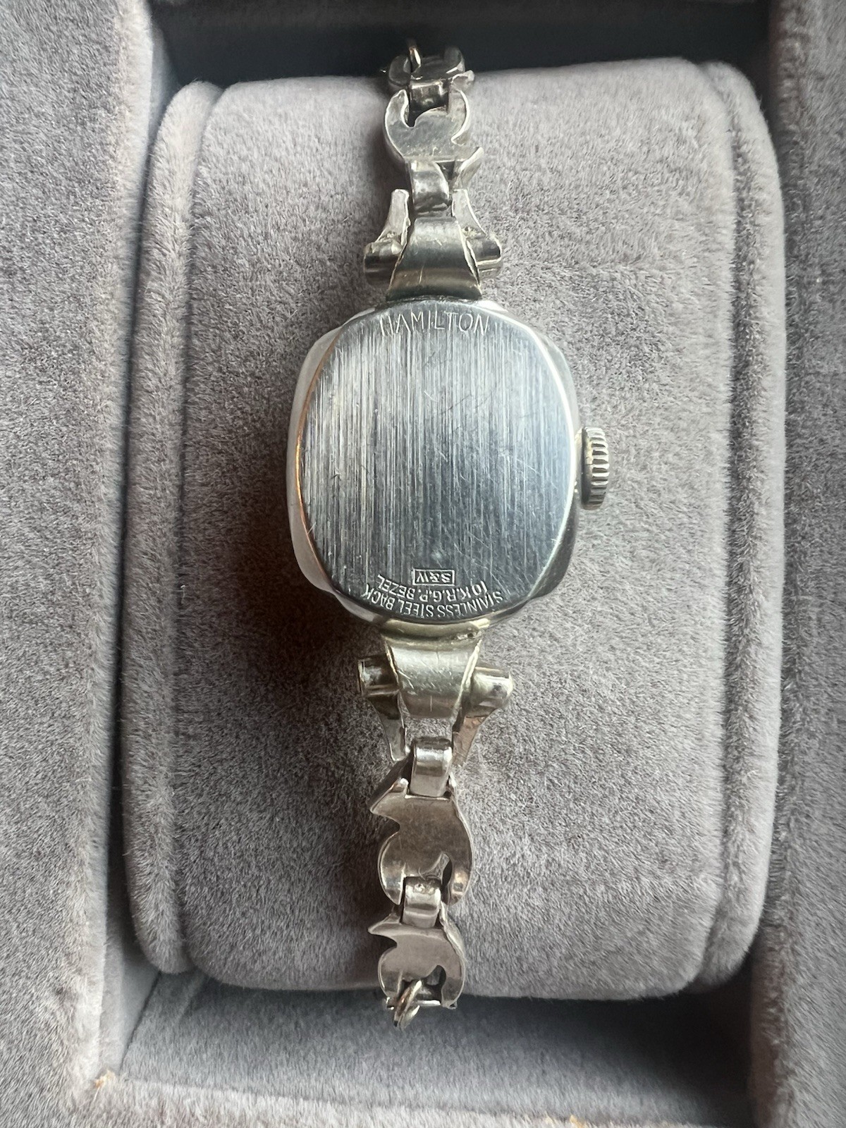 Vintage Hamilton Ladies Swiss Cocktail Watch 10K RGP Bezel Art Deco Working