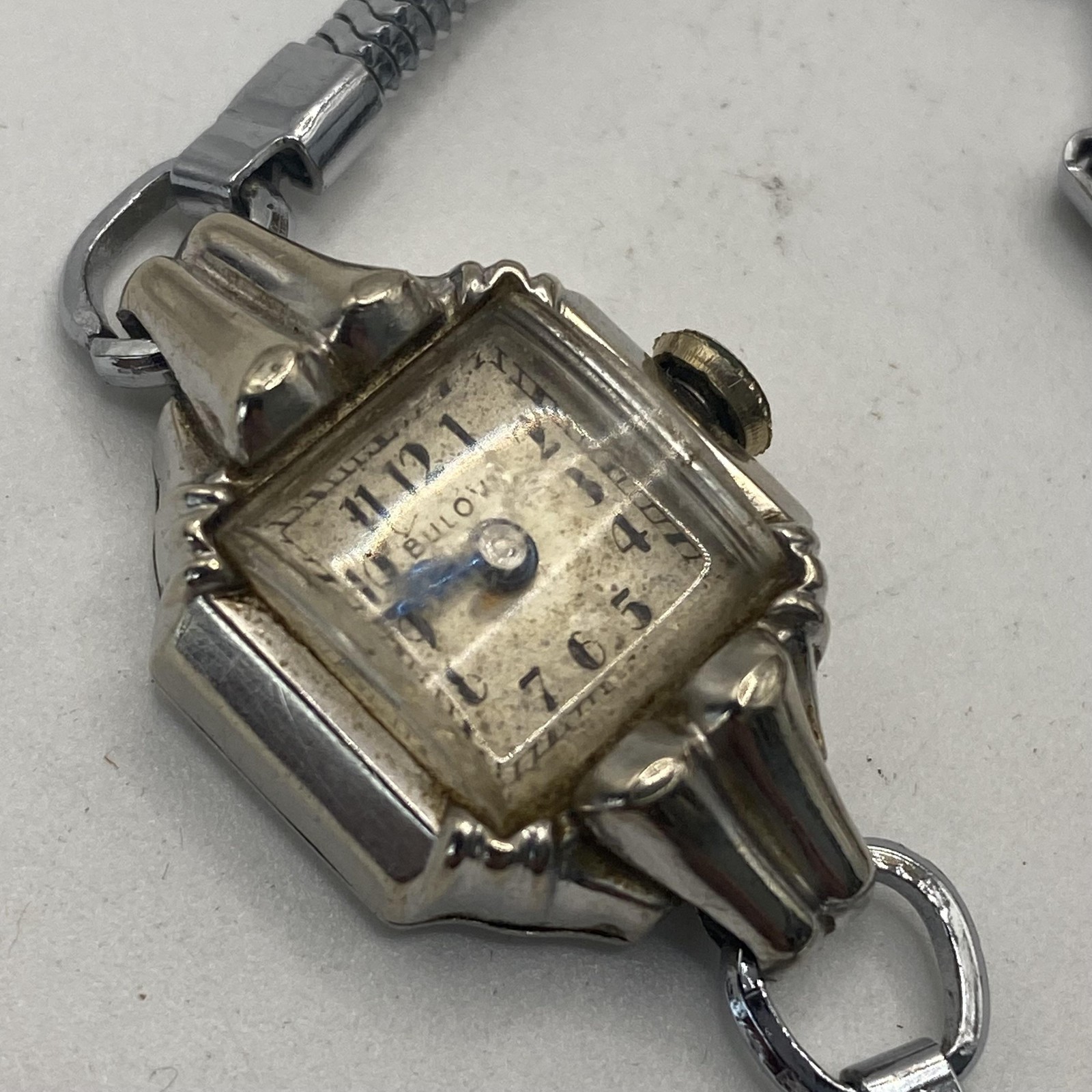 Vintage Bulova Womens Silver Bracelet Watch Champagne Dial Mechanical J073504
