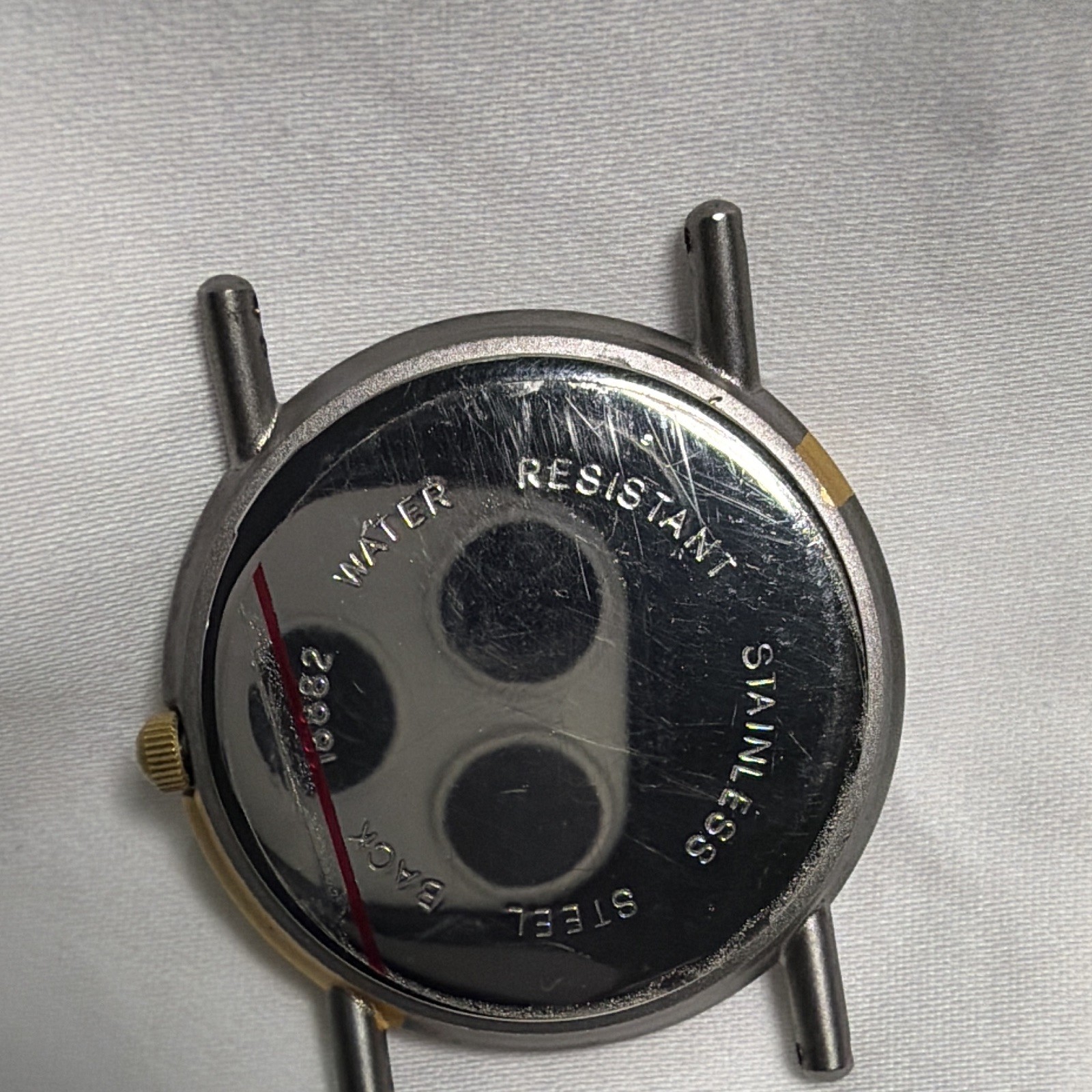 J.B. Champion Quartz Swiss Movement Two-Tone Round Analog SS Wristwatch