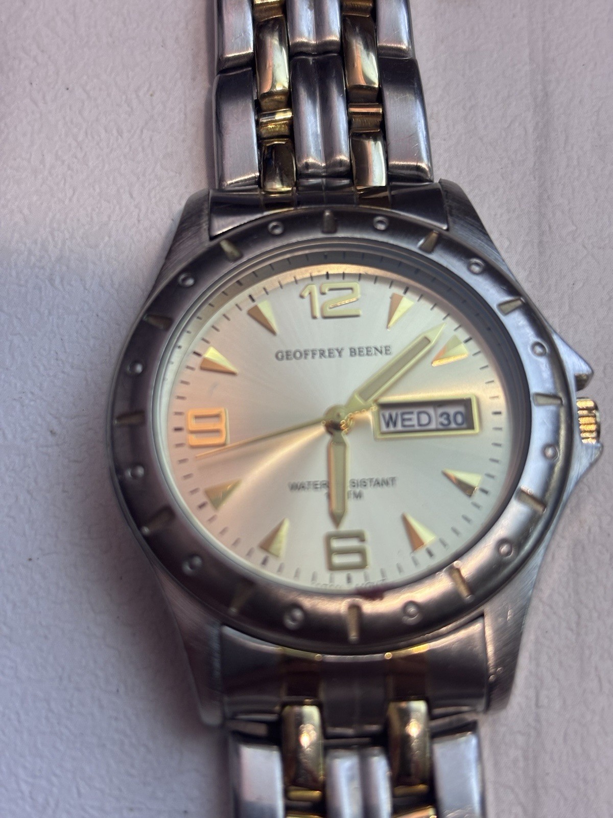 Geoffrey Beene GY1100 Quartz Day/Date Two-Tone SS Bracelet Analog Watch